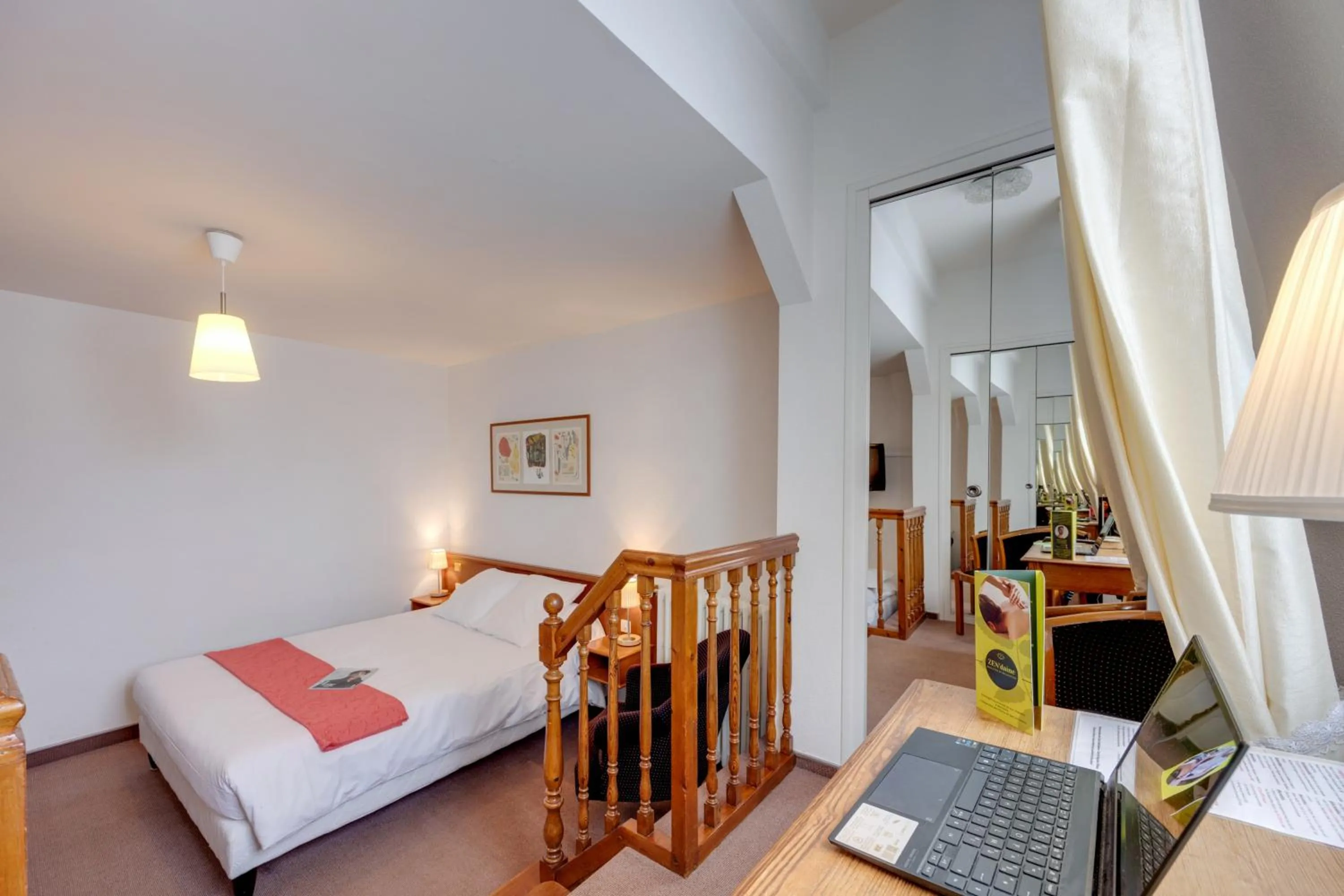 Bedroom, Bed in Brit Hotel Confort Bagnoles Normandie