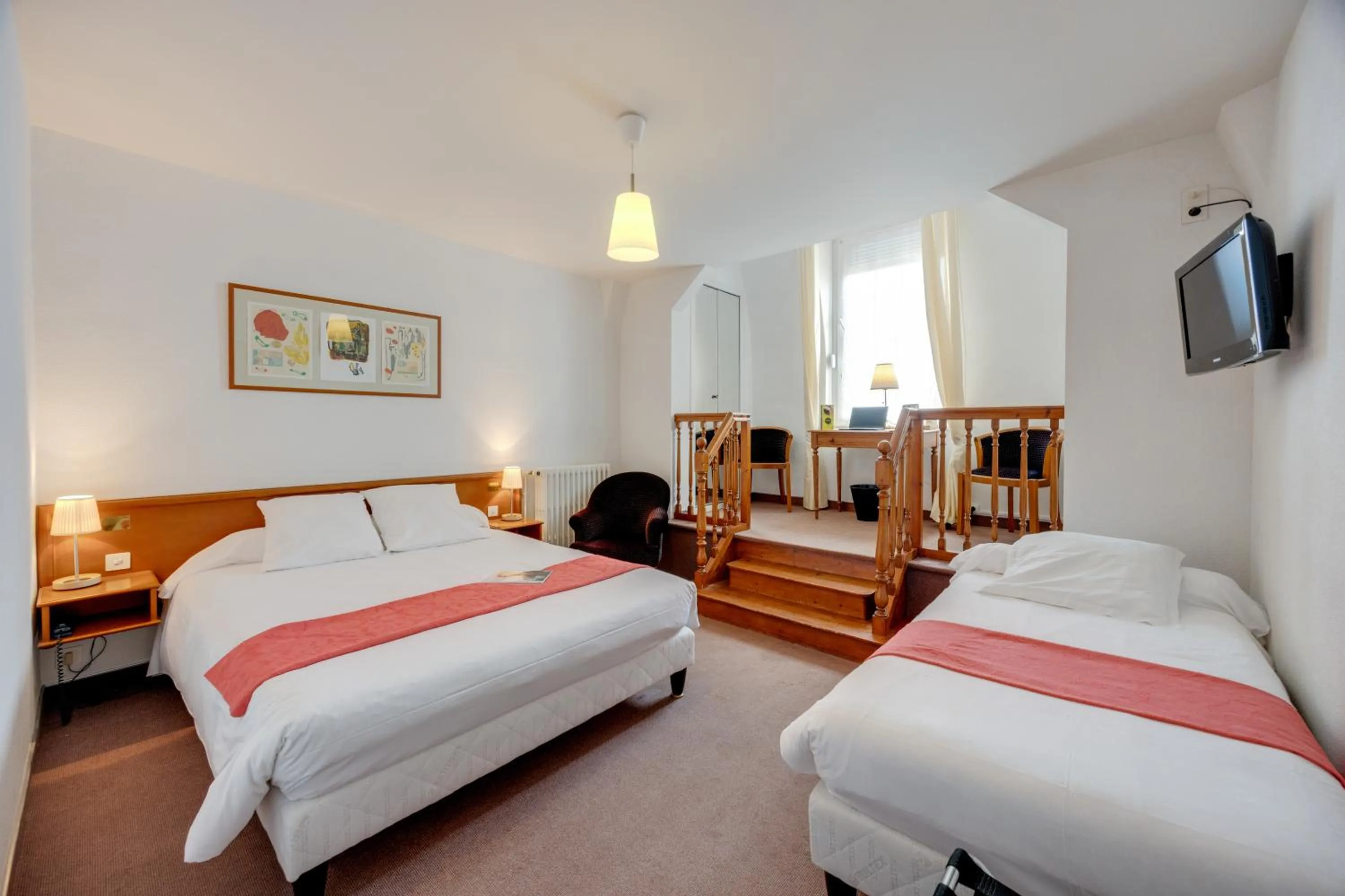 Bedroom, Bed in Brit Hotel Confort Bagnoles Normandie