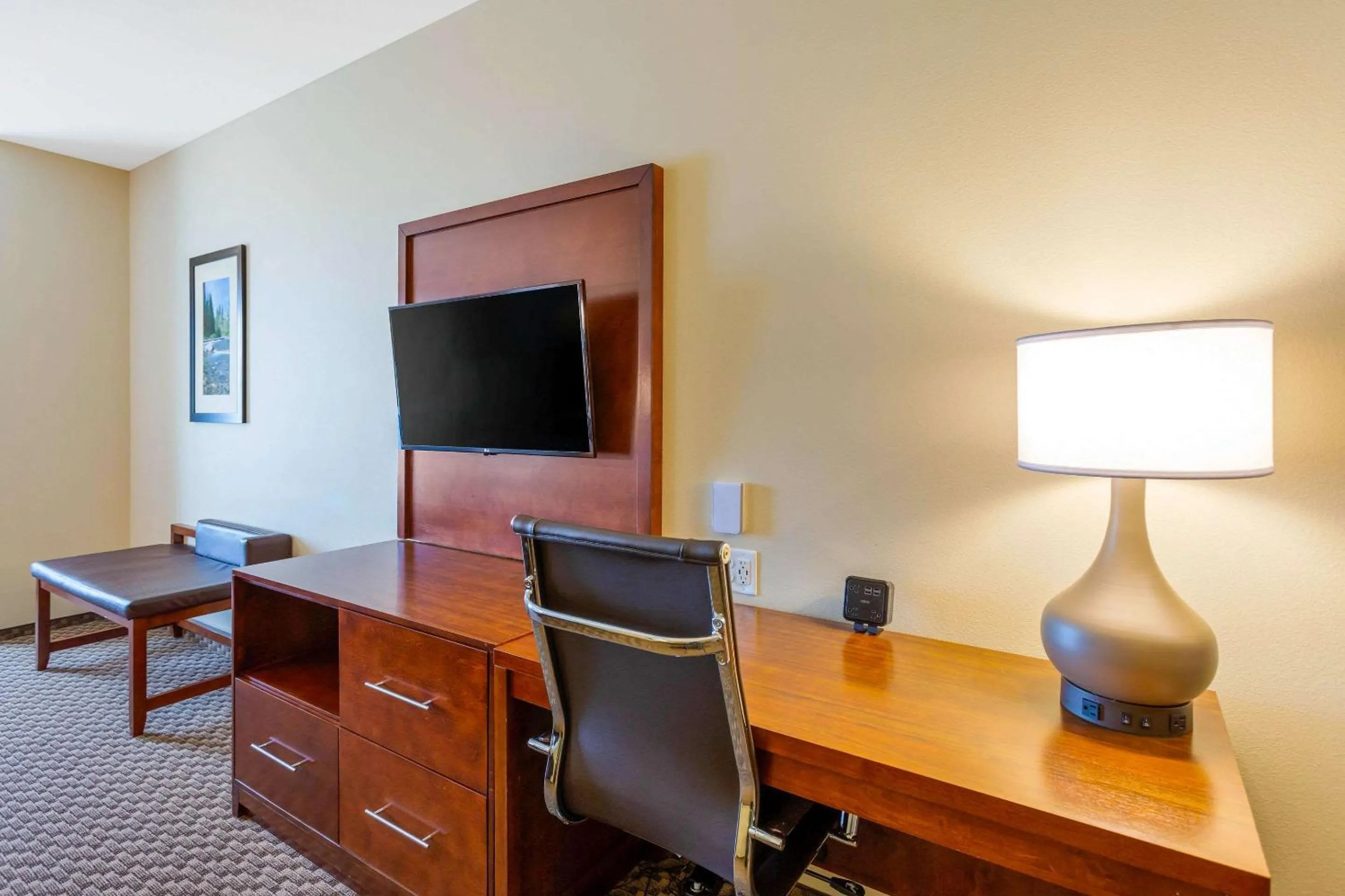 Bedroom in Comfort Suites Burlington near I-5