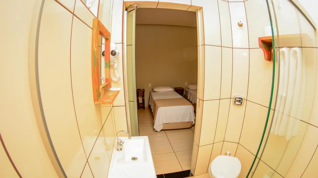 Bathroom, Bed in Hotel Winner