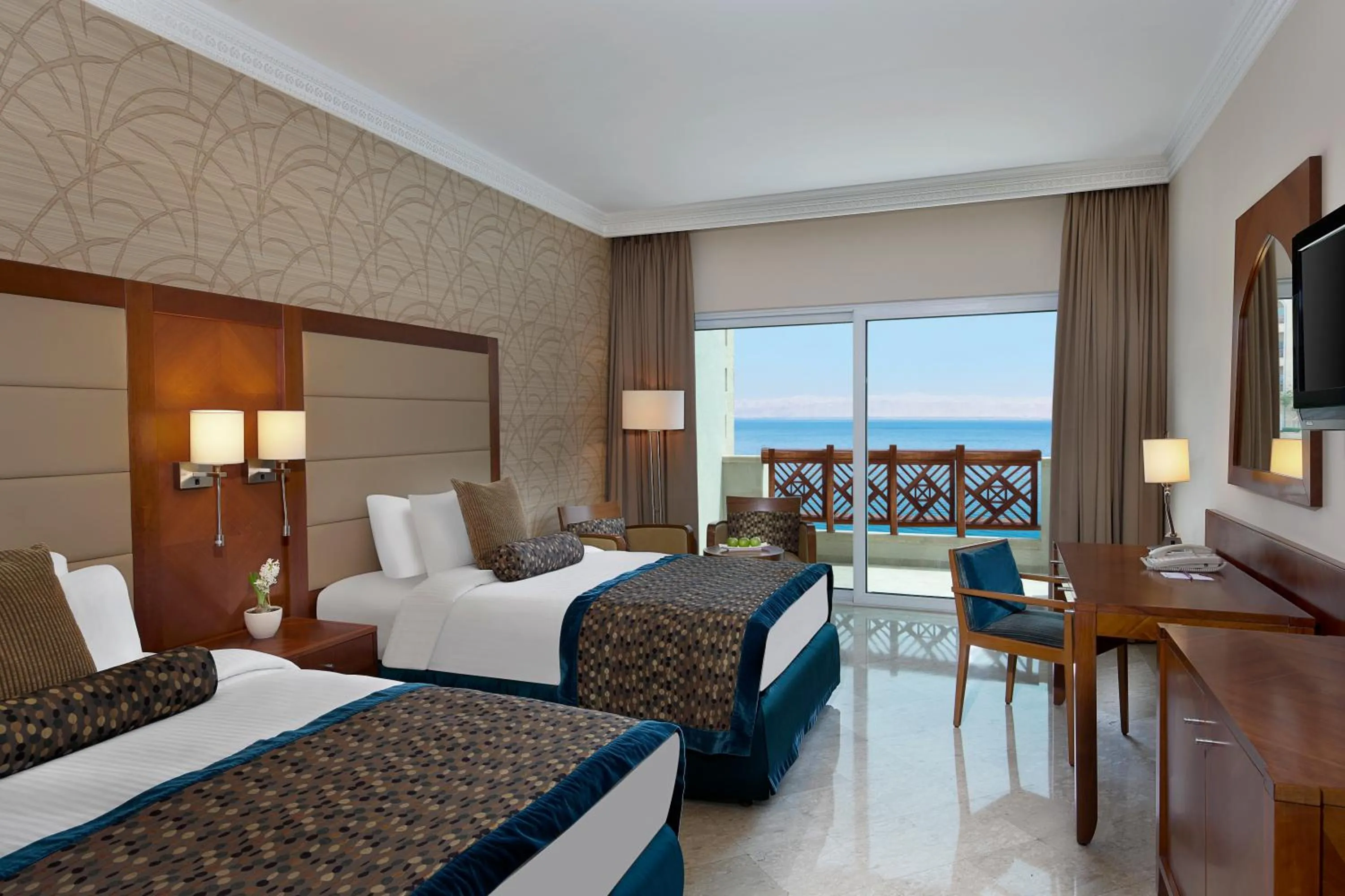 Bed in Crowne Plaza Jordan Dead Sea Resort & Spa by IHG