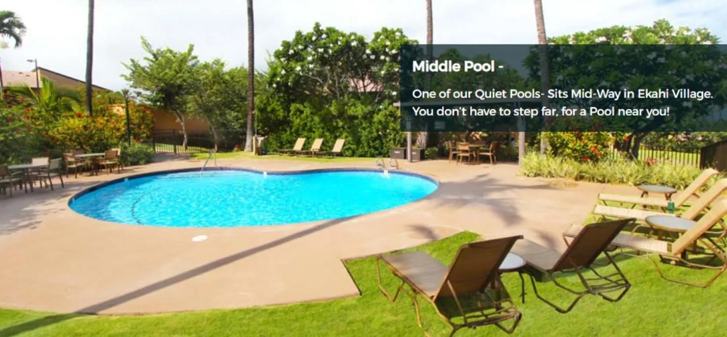 Swimming pool in 9B EKAHI VILLAGE-STUDIO BATH, GARDEN VIEW - 1 MINUTE STROLL to BEACH!