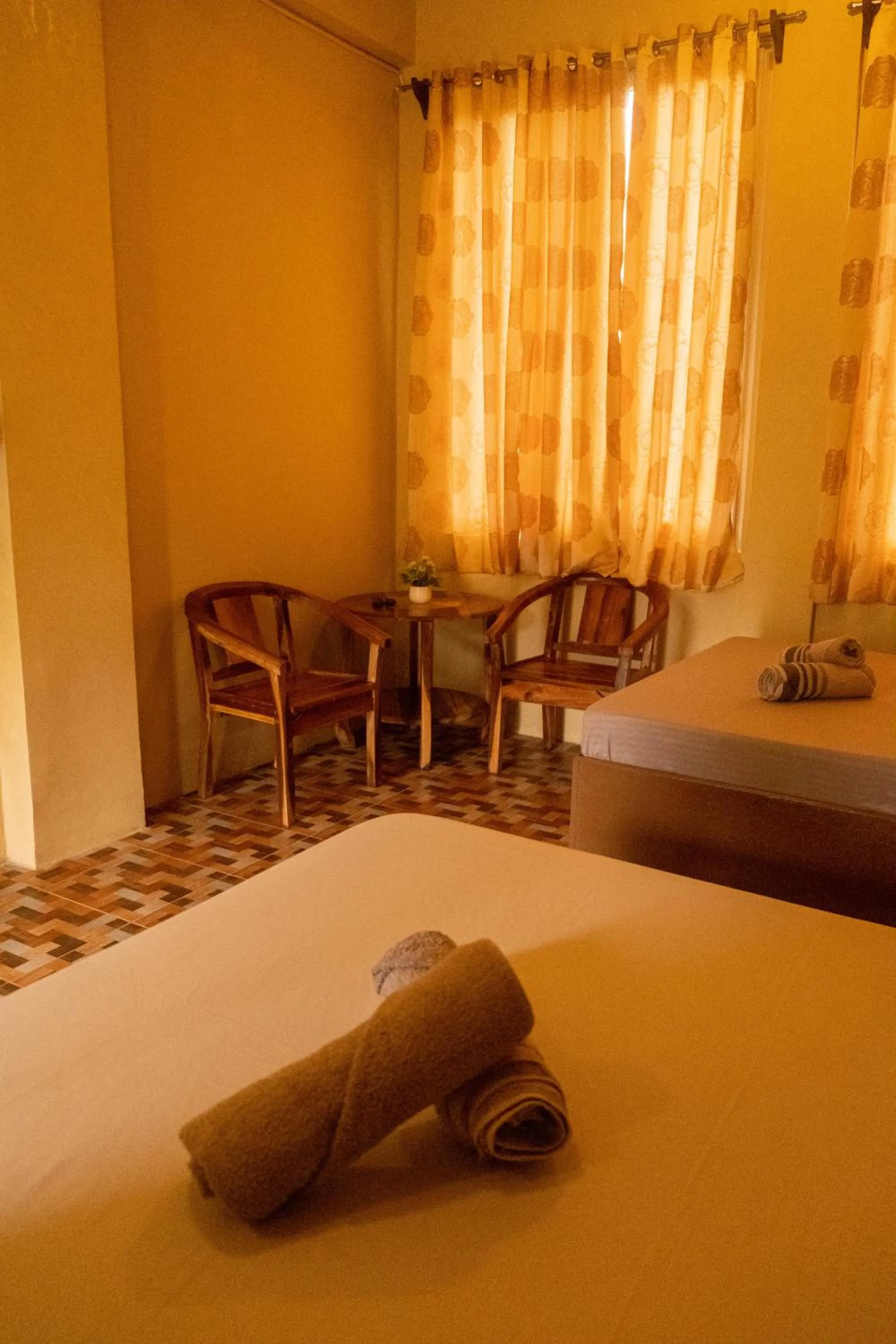 Bed in Oceanfront Beach Resort