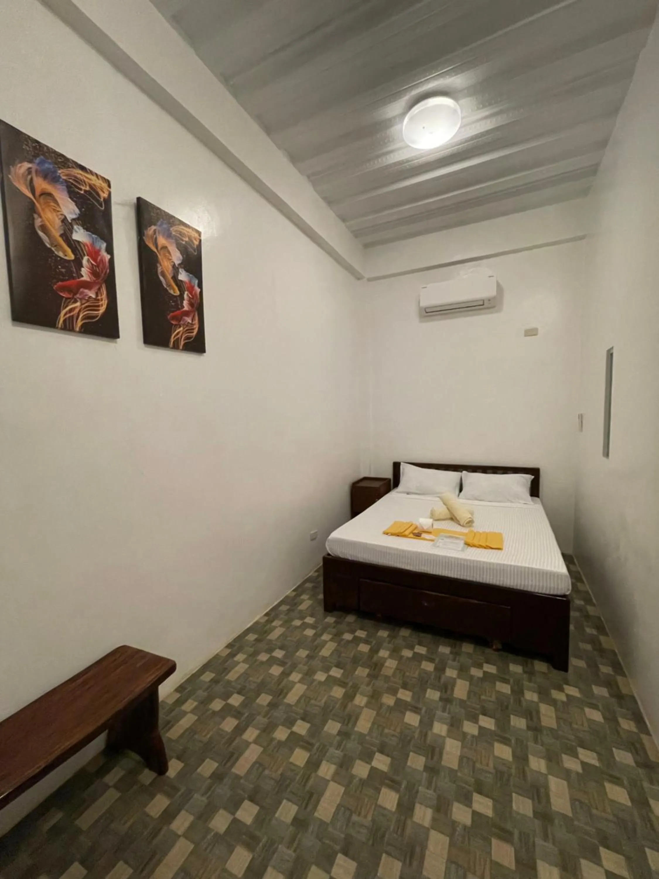 Bed in Oceanfront Beach Resort