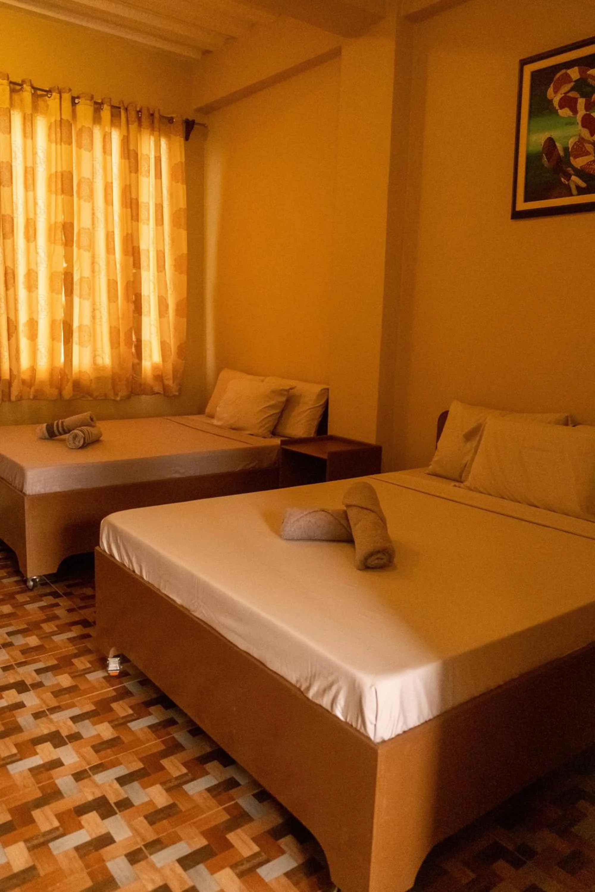 Bed in Oceanfront Beach Resort