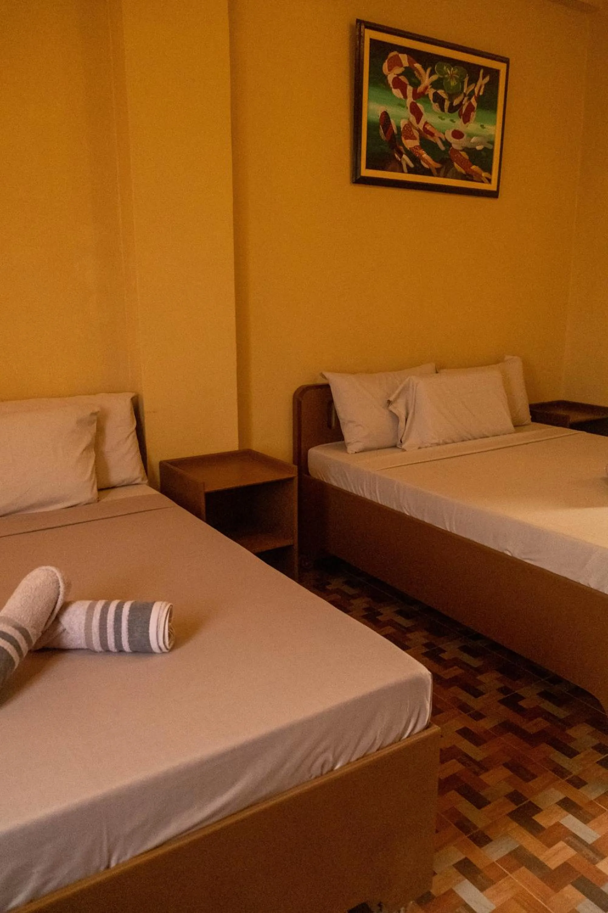 Bed in Oceanfront Beach Resort