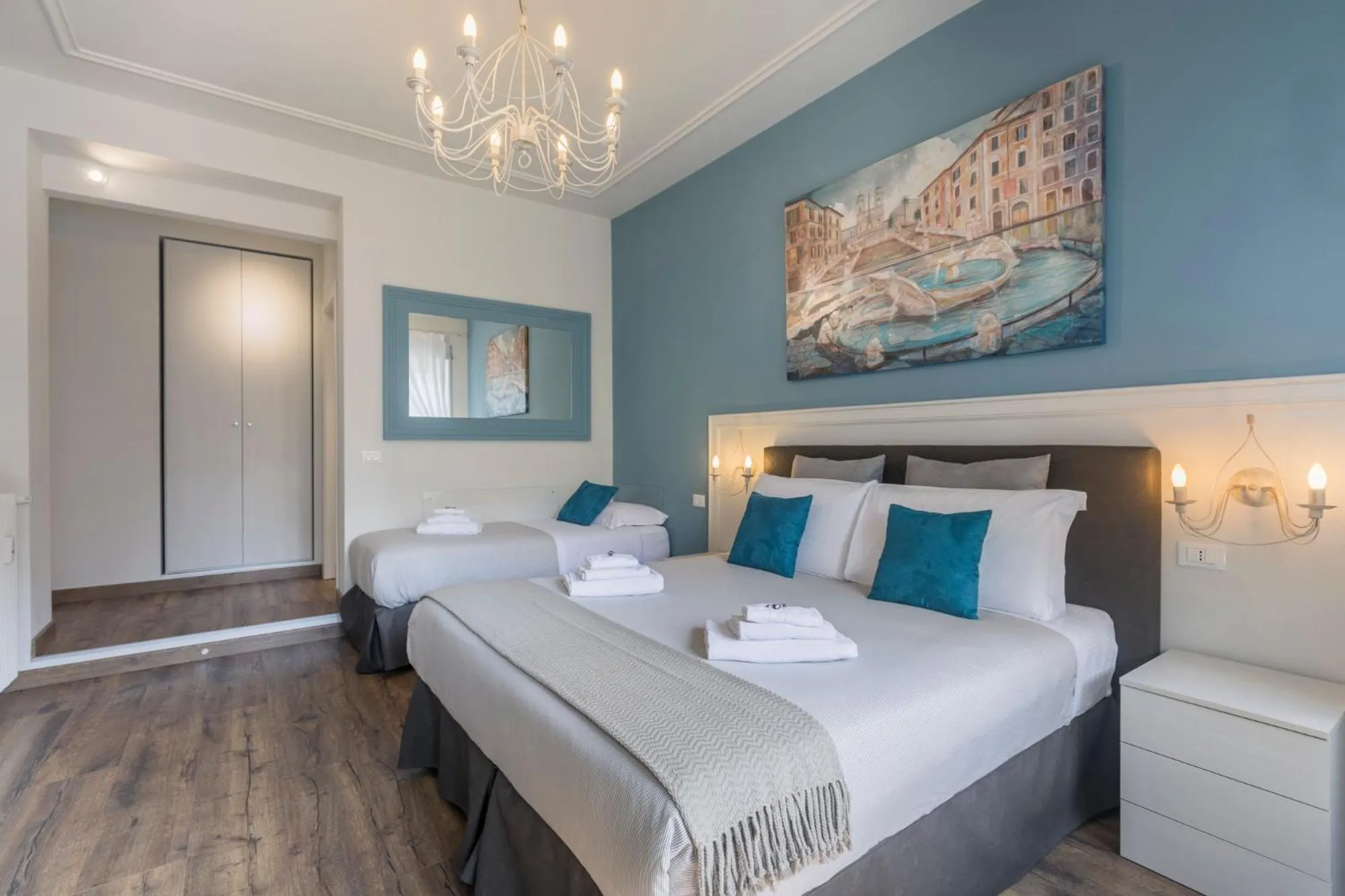 Bed in Trastevere Gallery Suites
