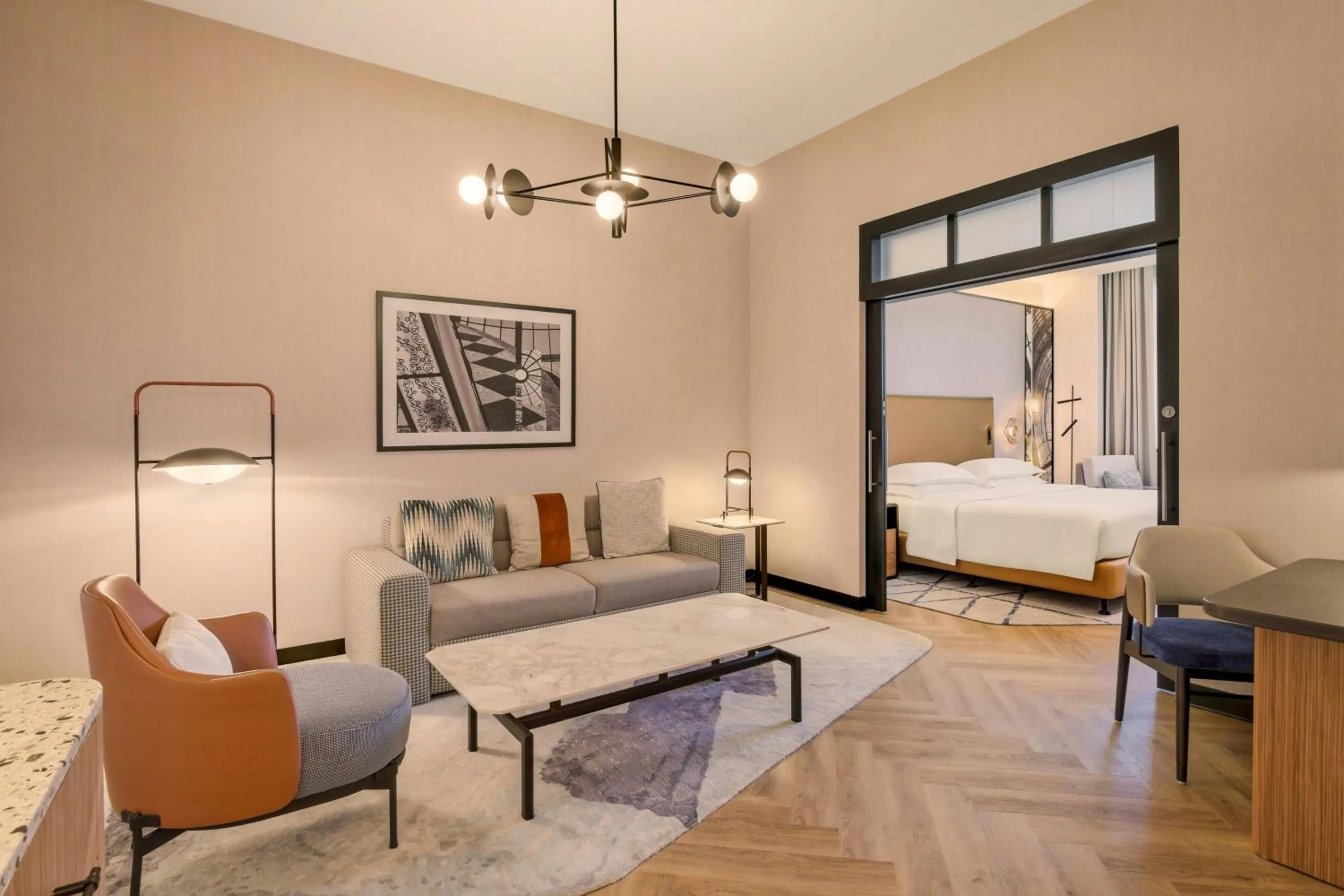 Living room, Bed in Sheraton Mall of the Emirates Hotel, Dubai