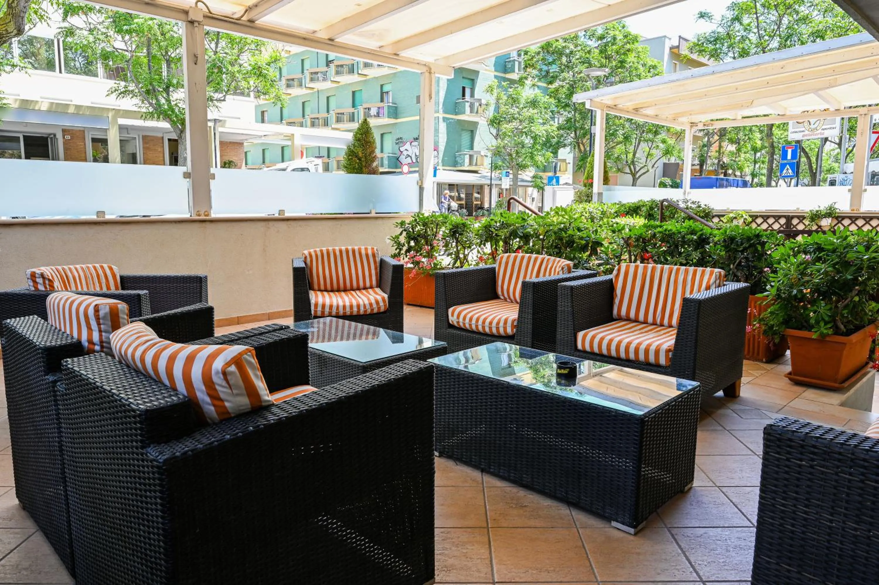 Patio in Amadei Hotel Figaro & Apartments