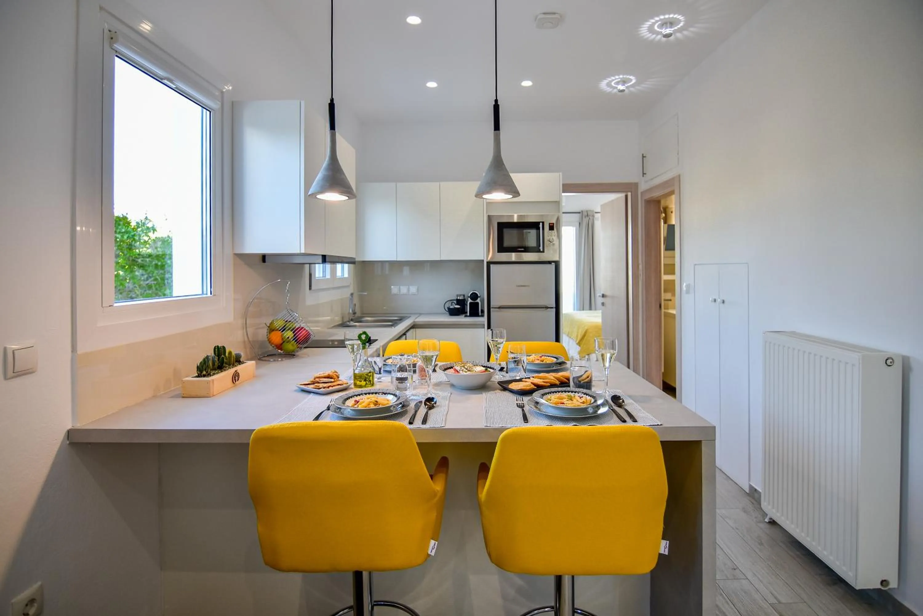 Dining area in White Rock Milos Suites