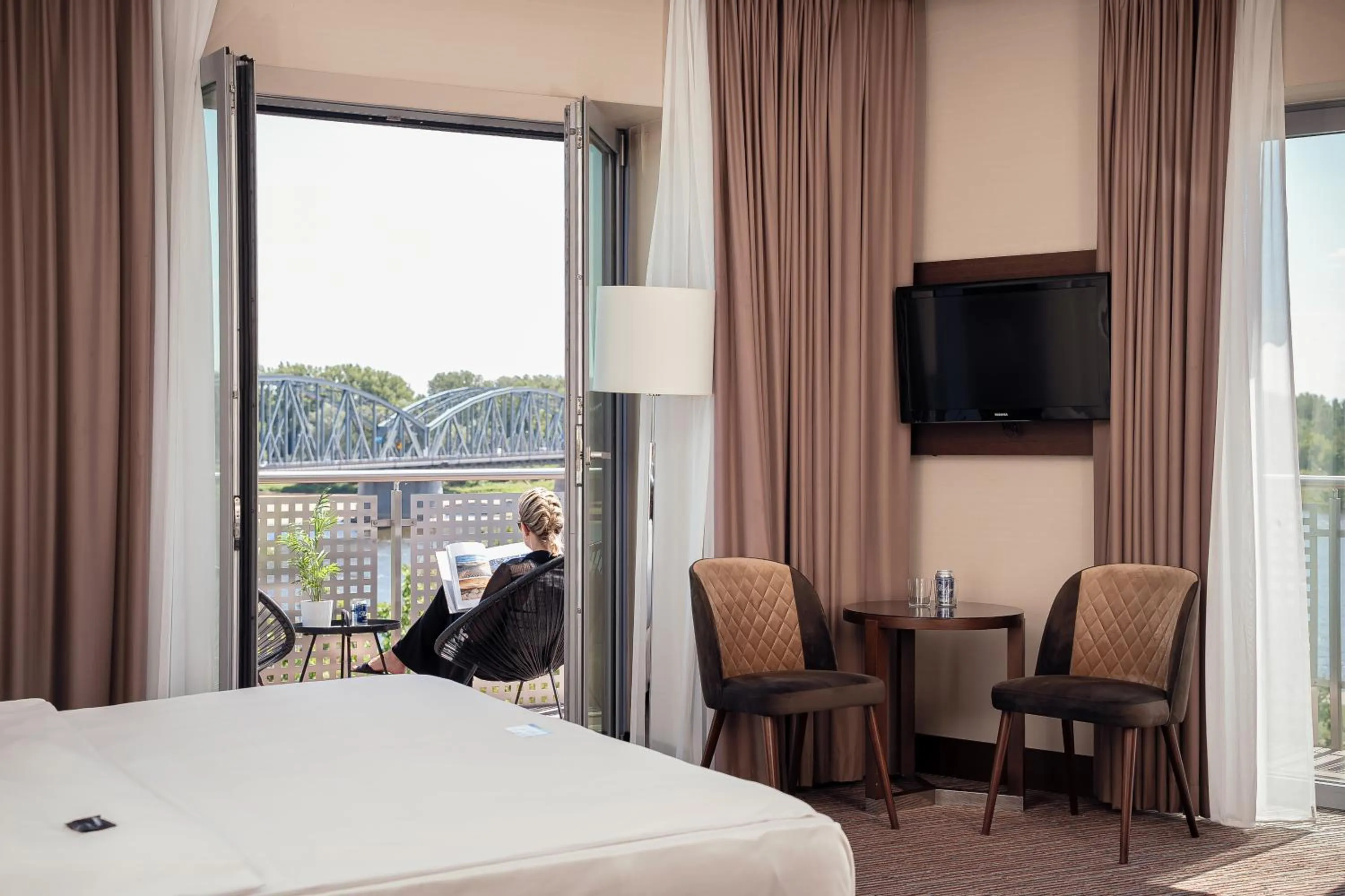 View (from property/room), Bed in Copernicus Toruń Hotel