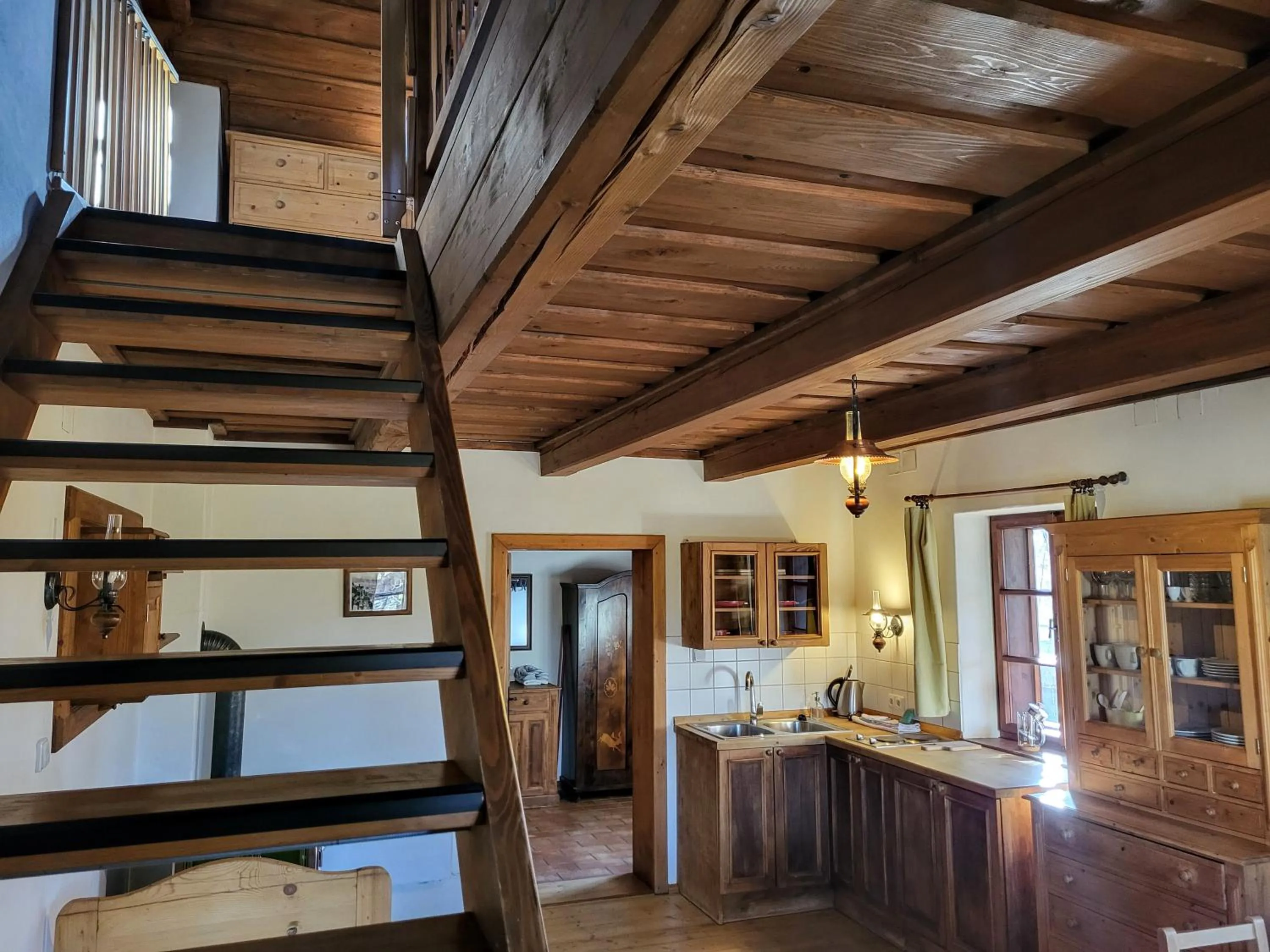 Kitchen or kitchenette in Apartmány Červený Dvůr