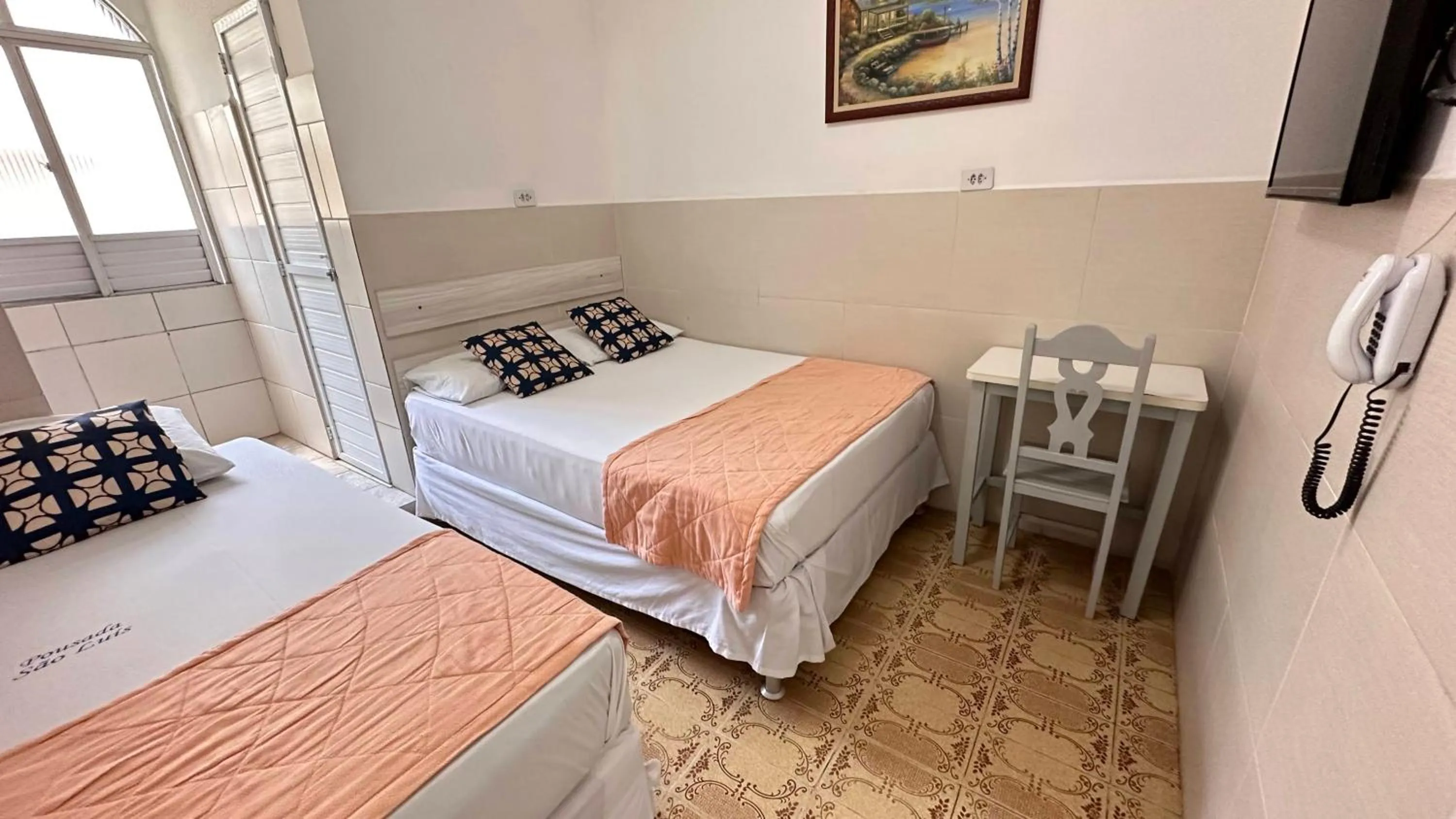 Bed in Pousada São Luiz