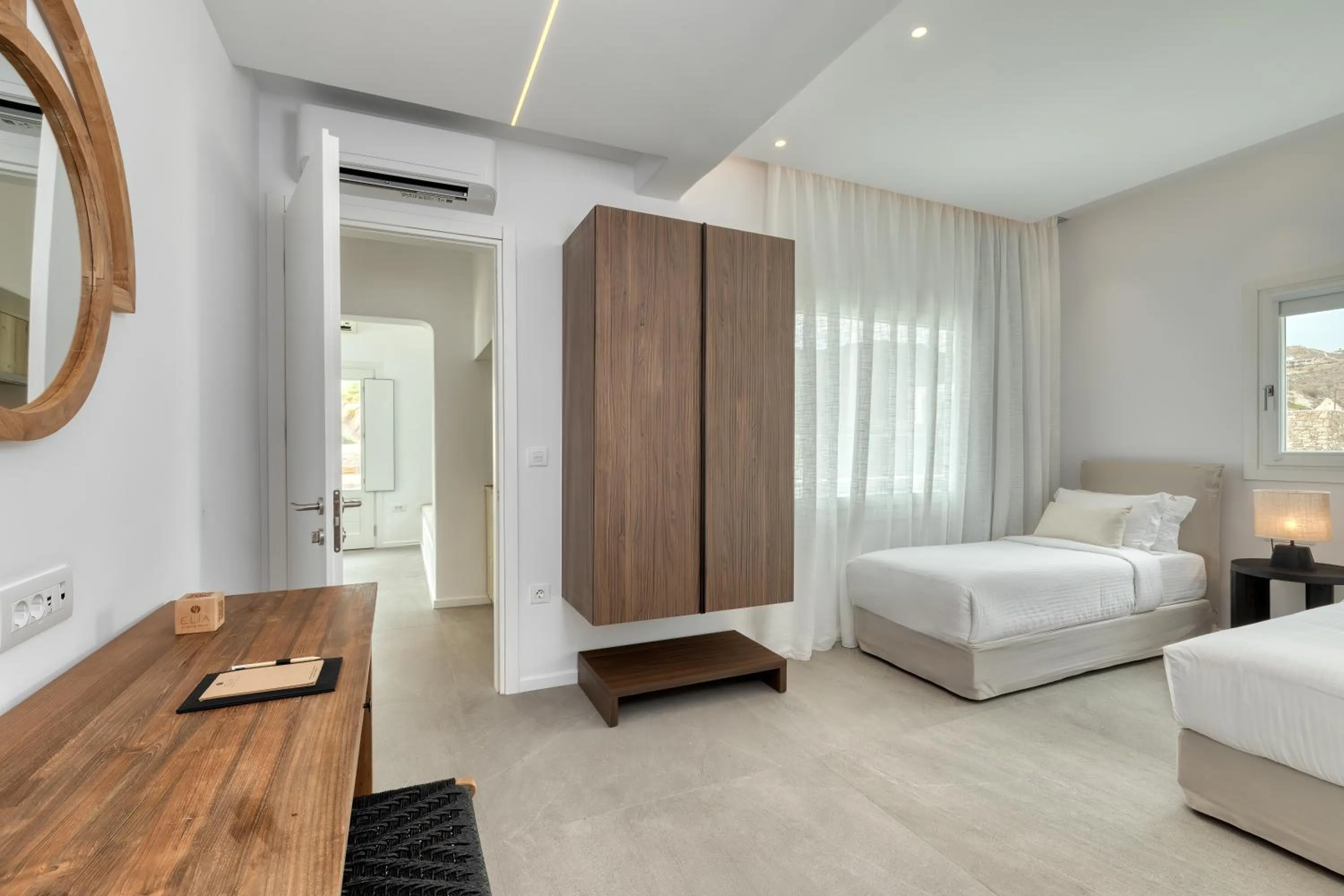 Bed in Elia Mykonos Resort