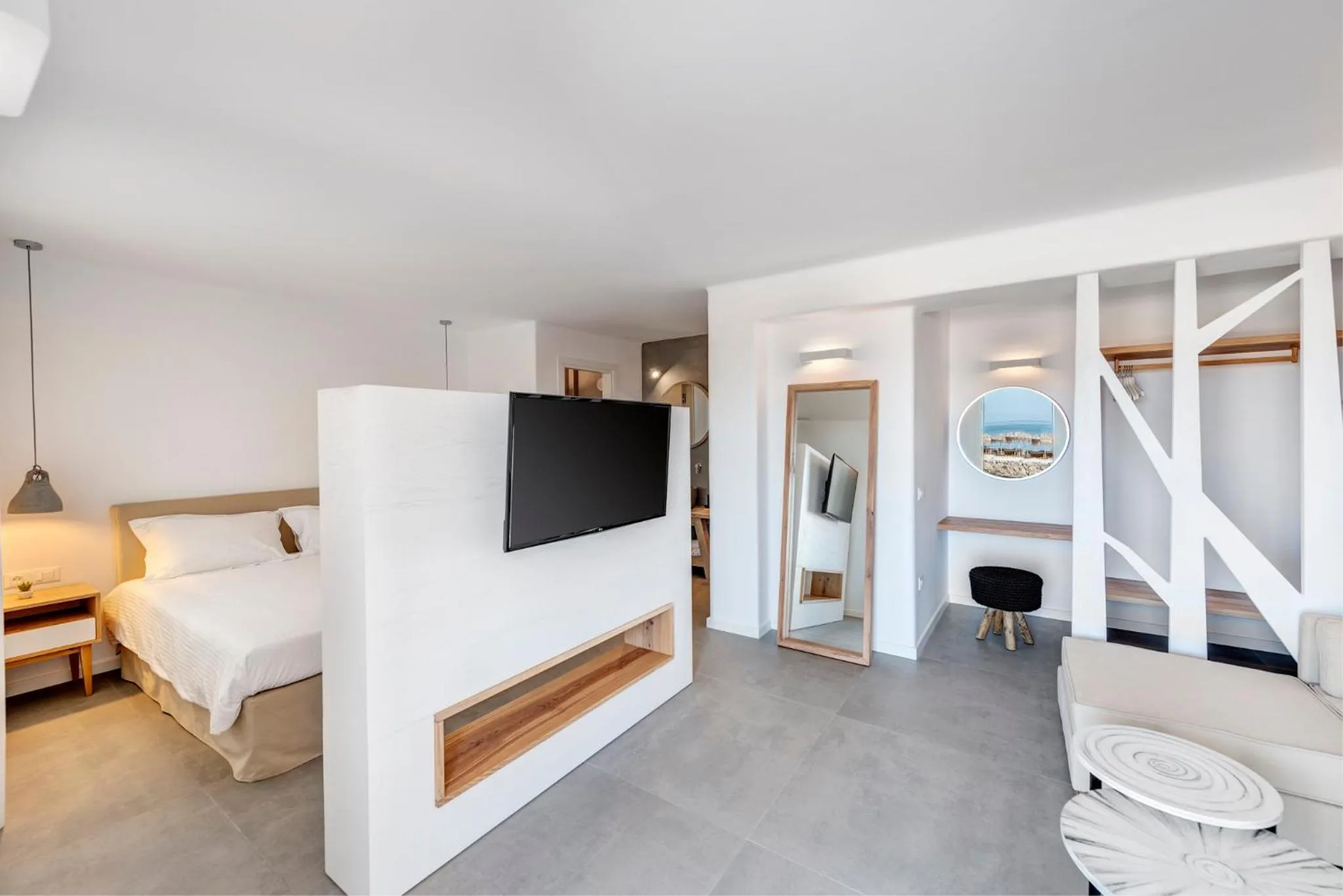 Bed in Elia Mykonos Resort