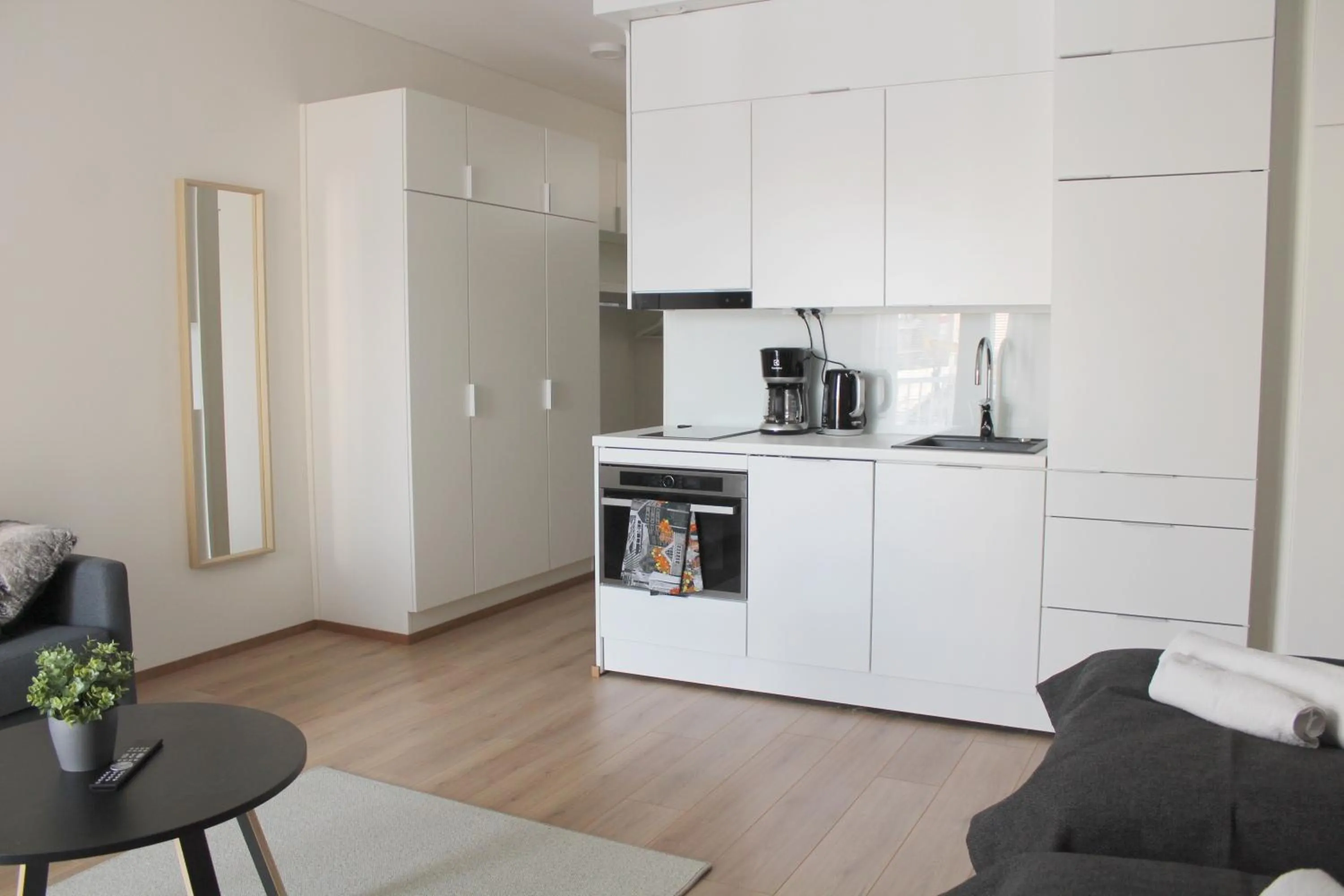 Kitchen or kitchenette in Forenom Serviced Apartments Rovaniemi Valtakatu