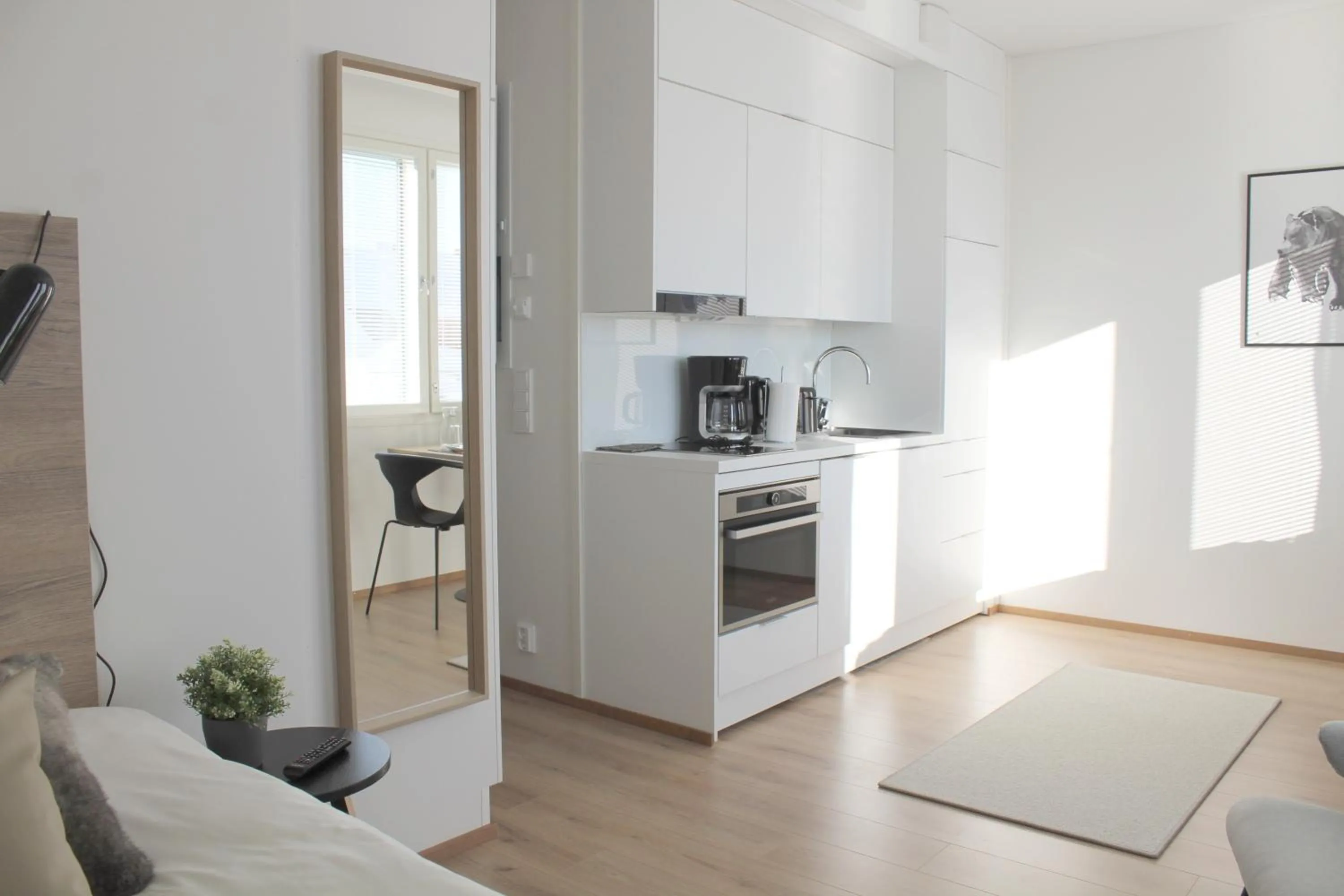 Kitchen or kitchenette in Forenom Serviced Apartments Rovaniemi Valtakatu