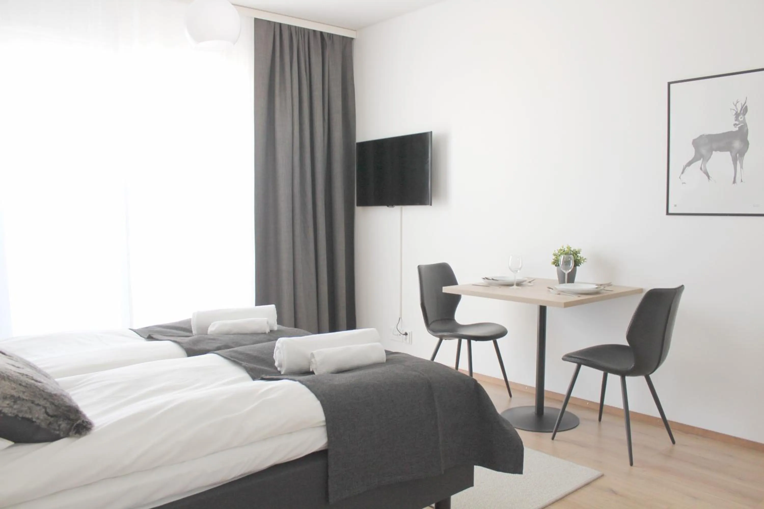 Bed in Forenom Serviced Apartments Rovaniemi Valtakatu
