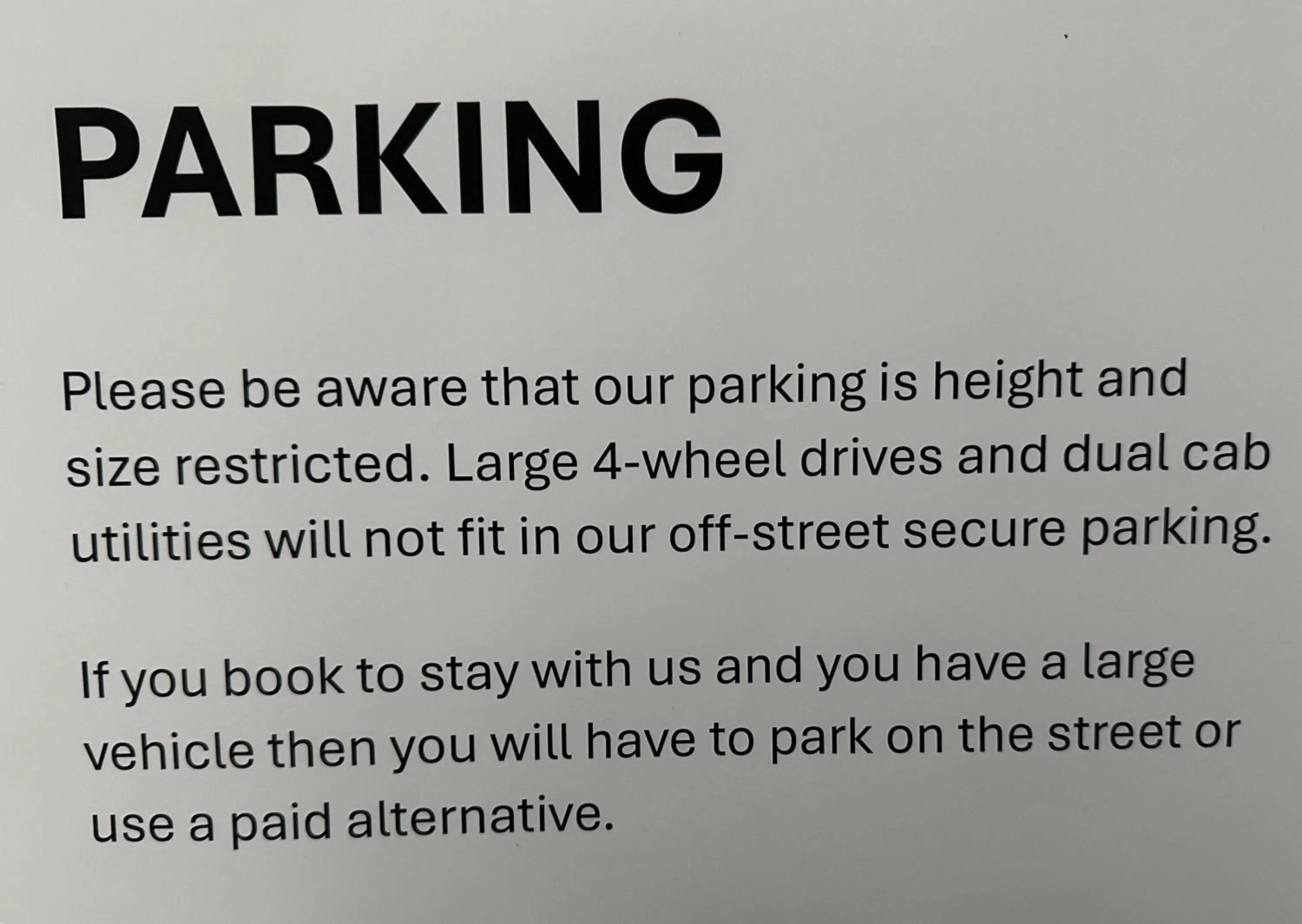 Parking in Q Squared Serviced Apartments