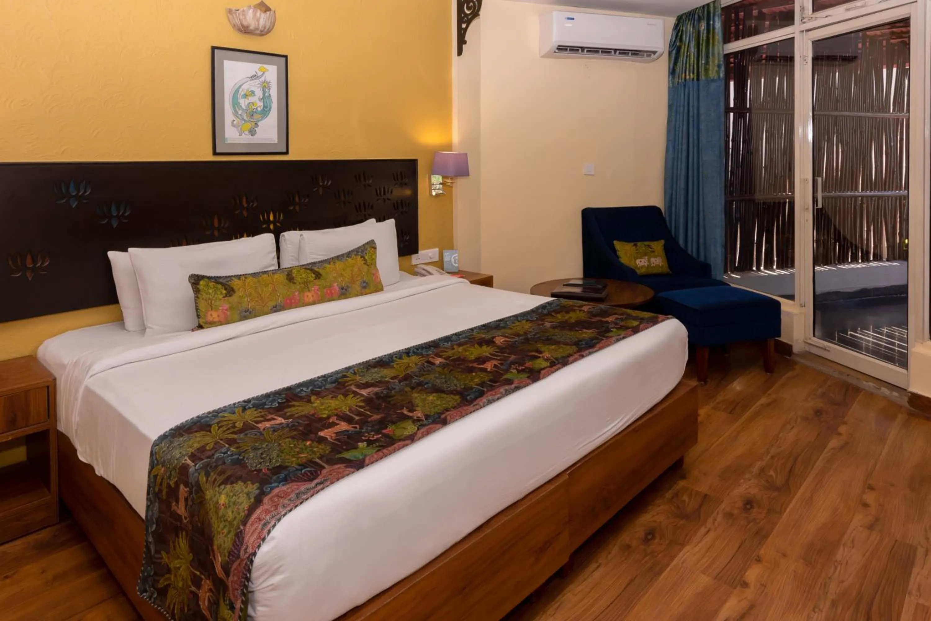 Bedroom, Bed in GANGA KINARE- A Riverside Boutique Resort, Rishikesh