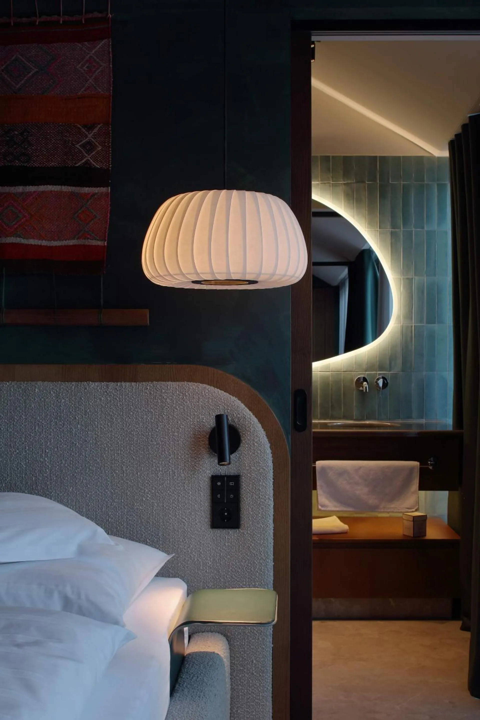 Bathroom, Bed in NEW Hotel Kristberg in Lech - new opening since December 2025