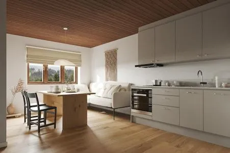 Kitchen or kitchenette in Lofsdalens Fjällhotell & Hotellbyns Lägenheter