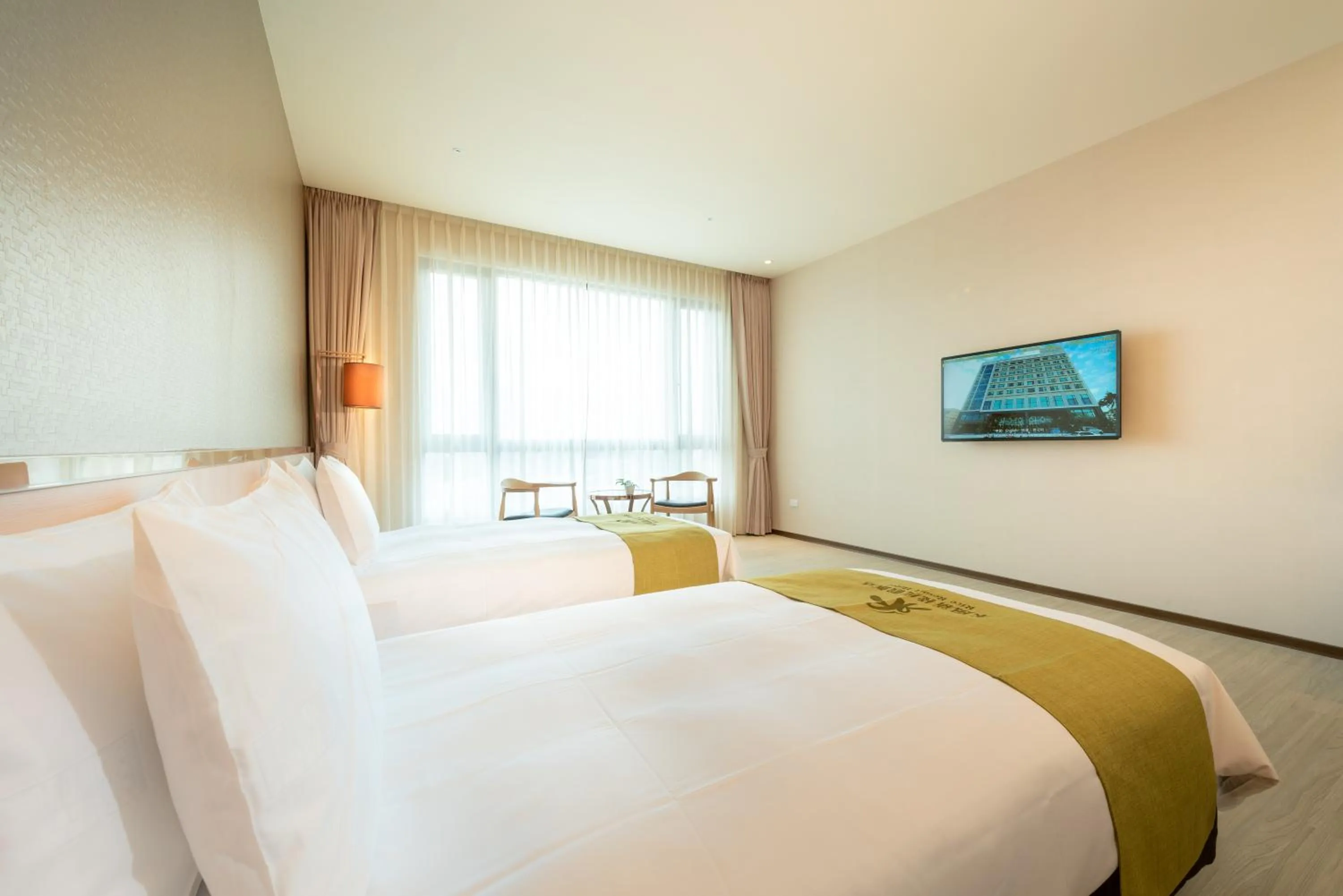 Bed in Rice Resort Hotel