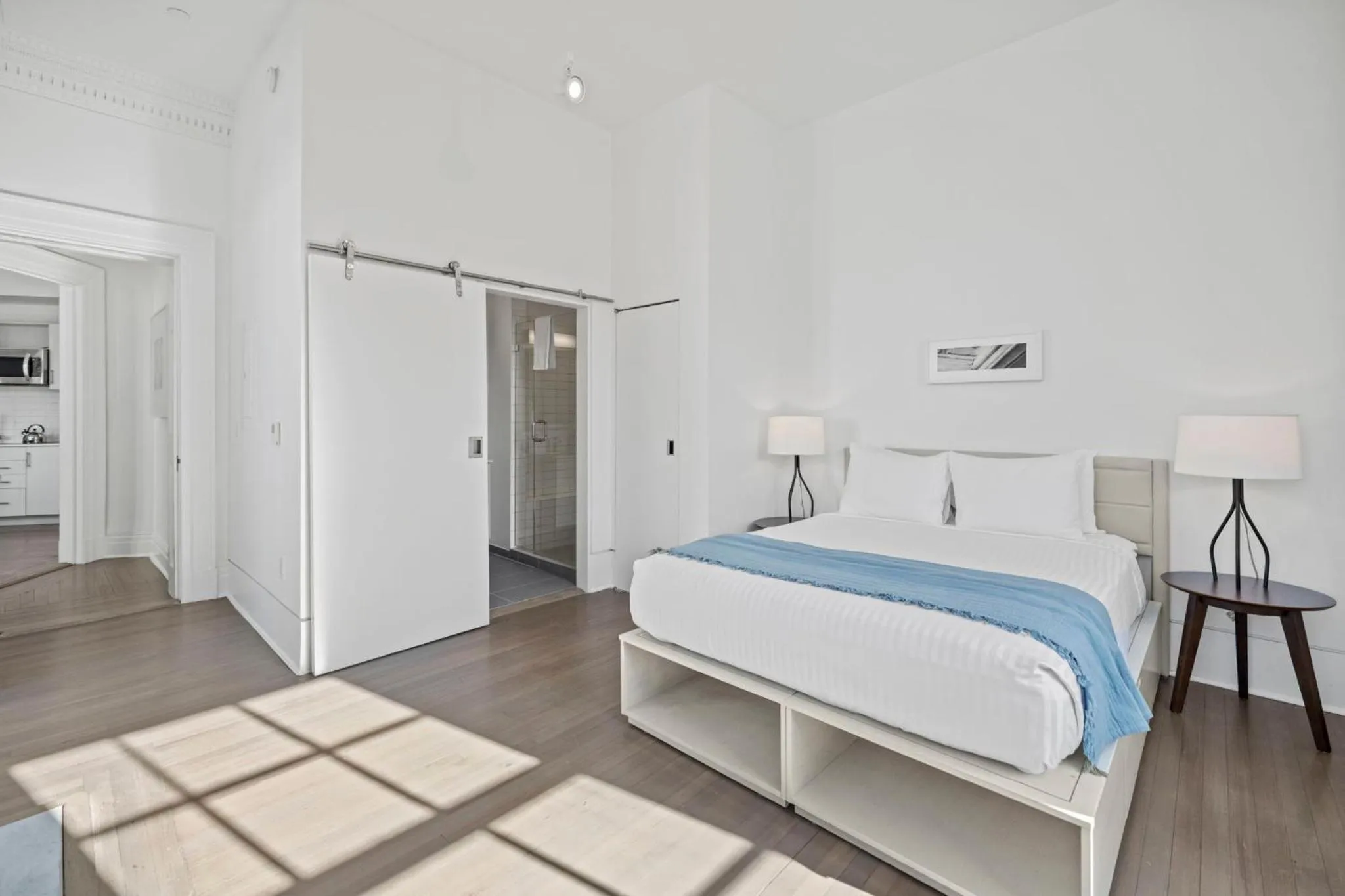 Bedroom, Bed in Placemakr Dupont Circle