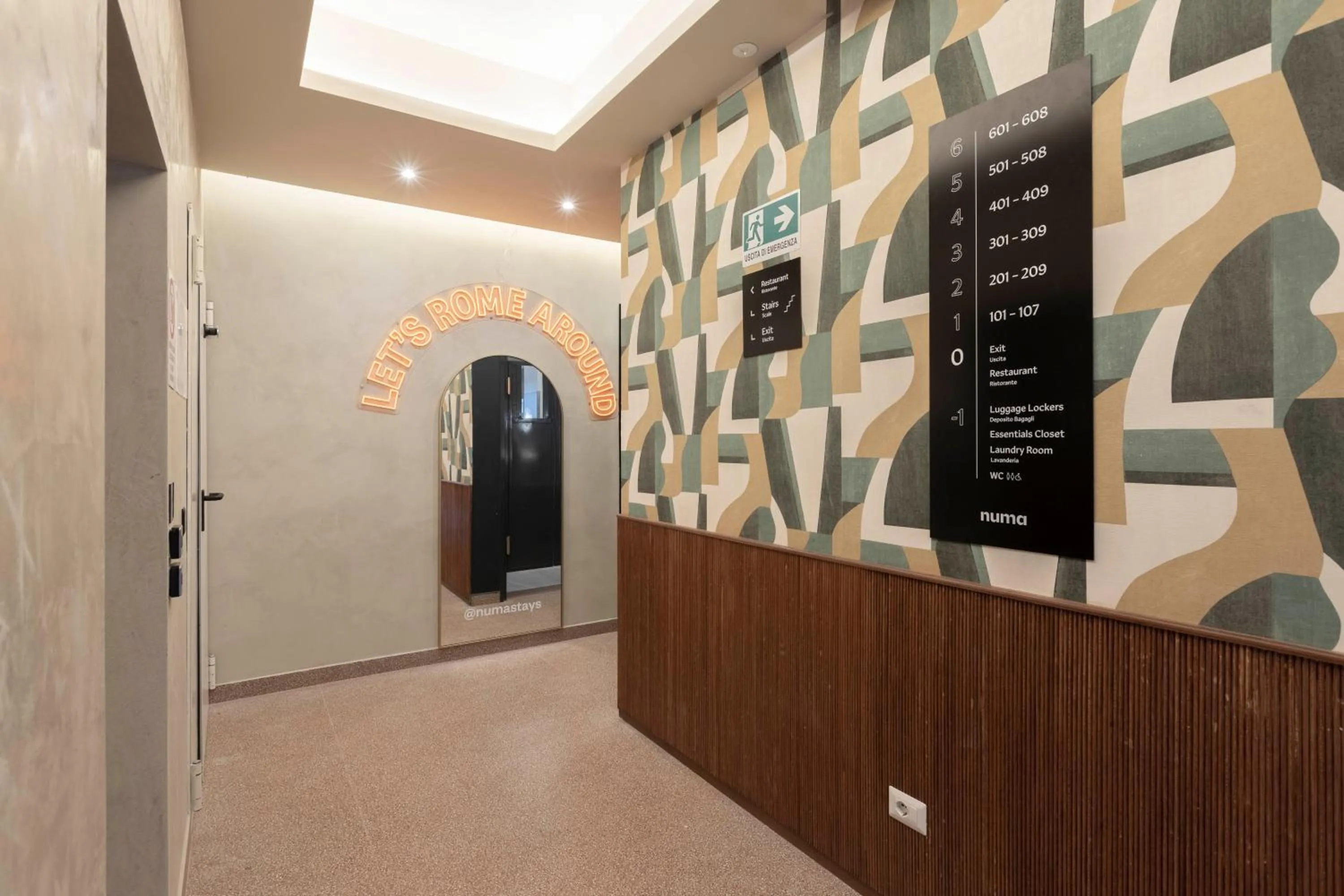 elevator in Numa Rome Linea