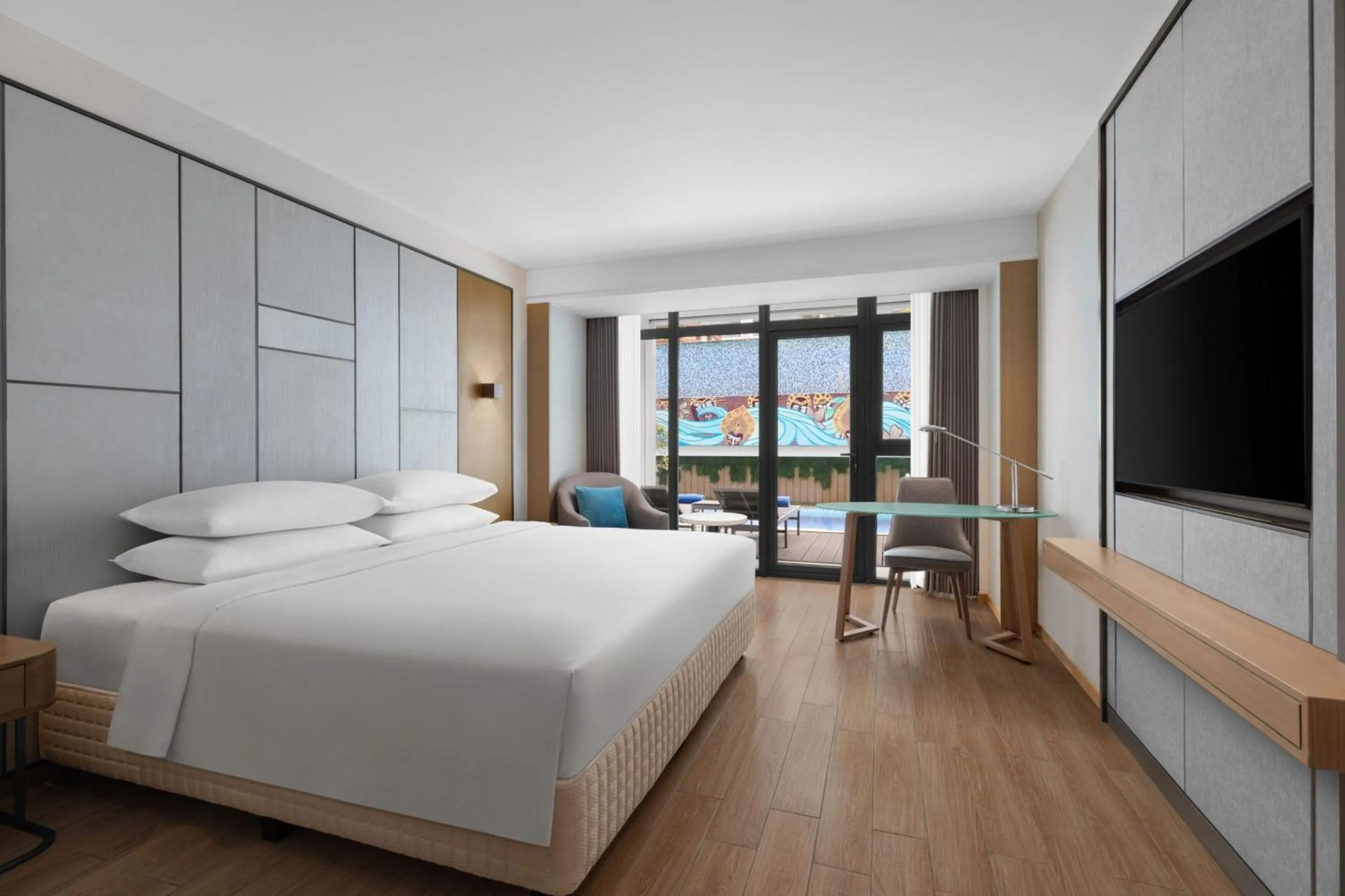 Swimming pool, Bed in Four Points by Sheraton Boracay