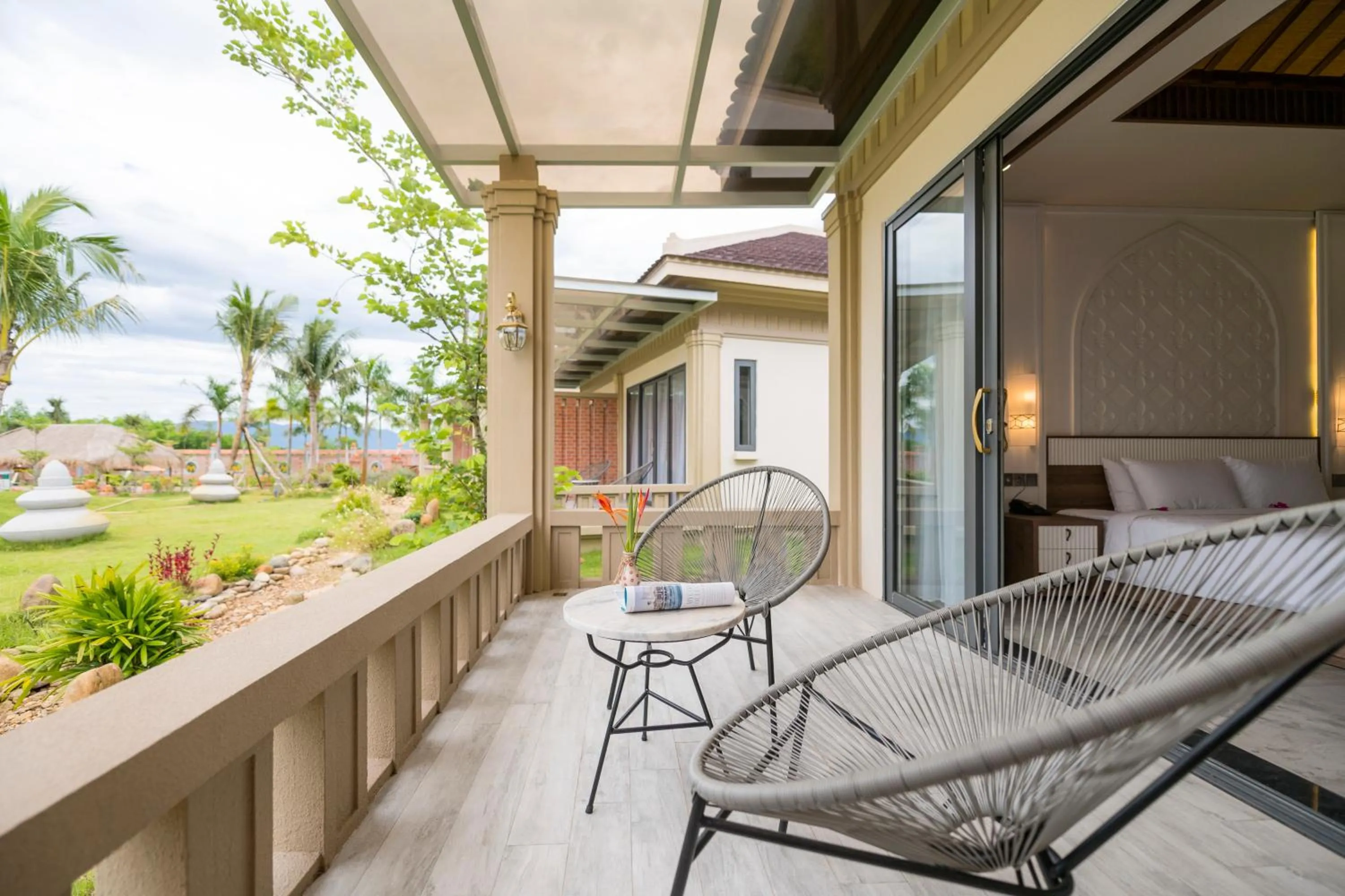 Patio in My Son Heritage Resort and Spa