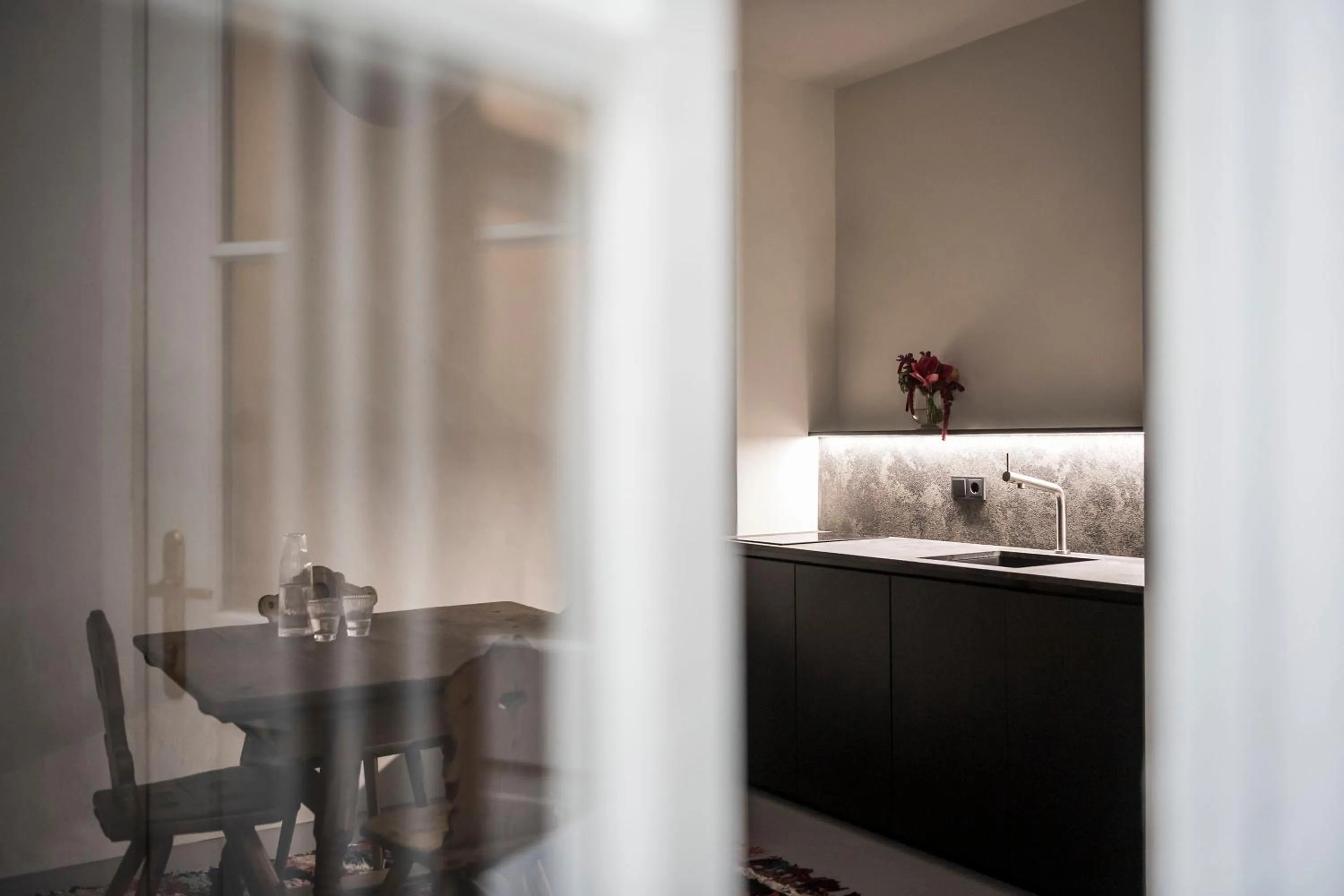 Kitchen or kitchenette, Bed in Goldenstern Townhouse