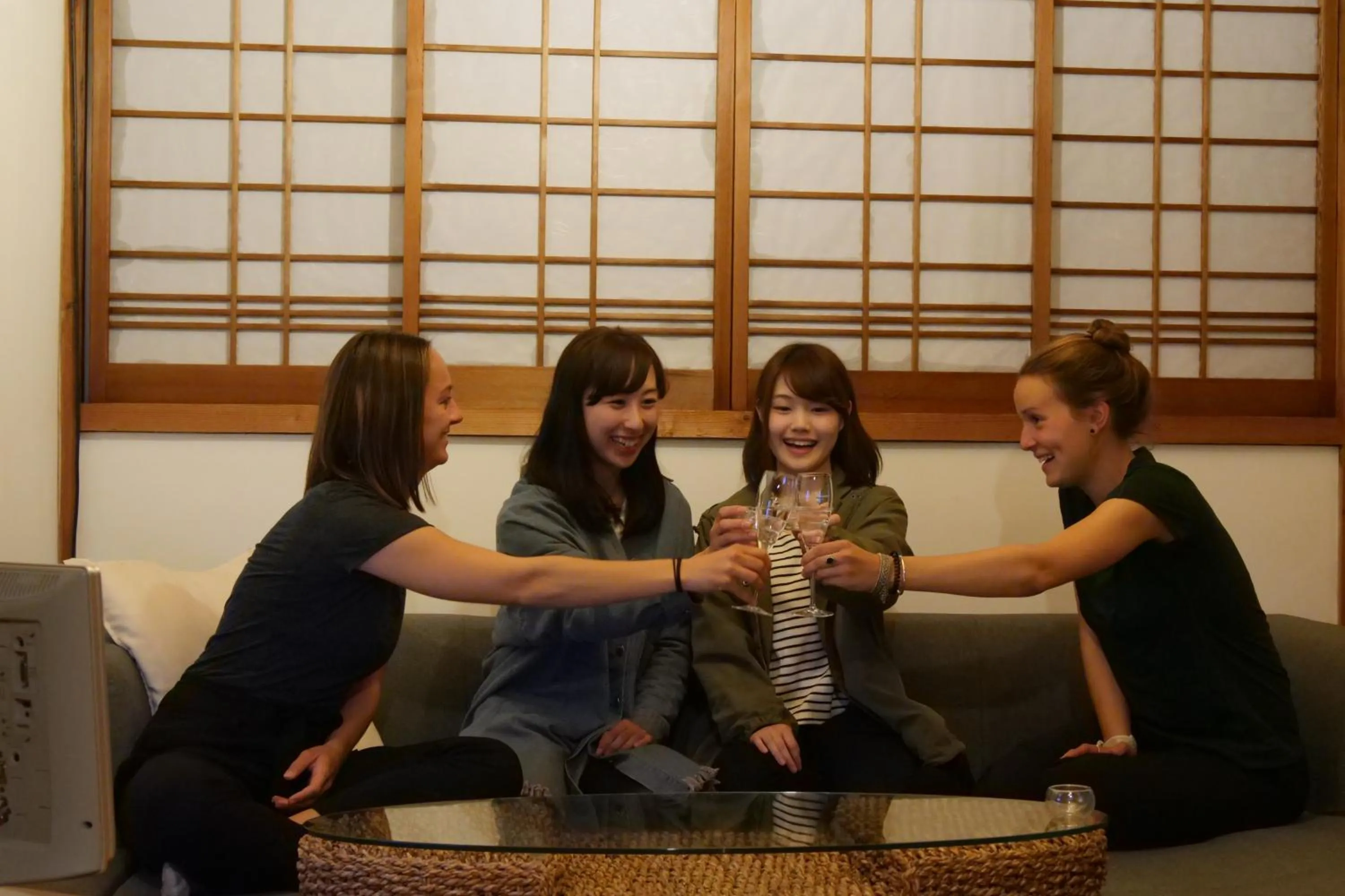 Living room in Tsubaki - the best guesthouse in Inawashiro -