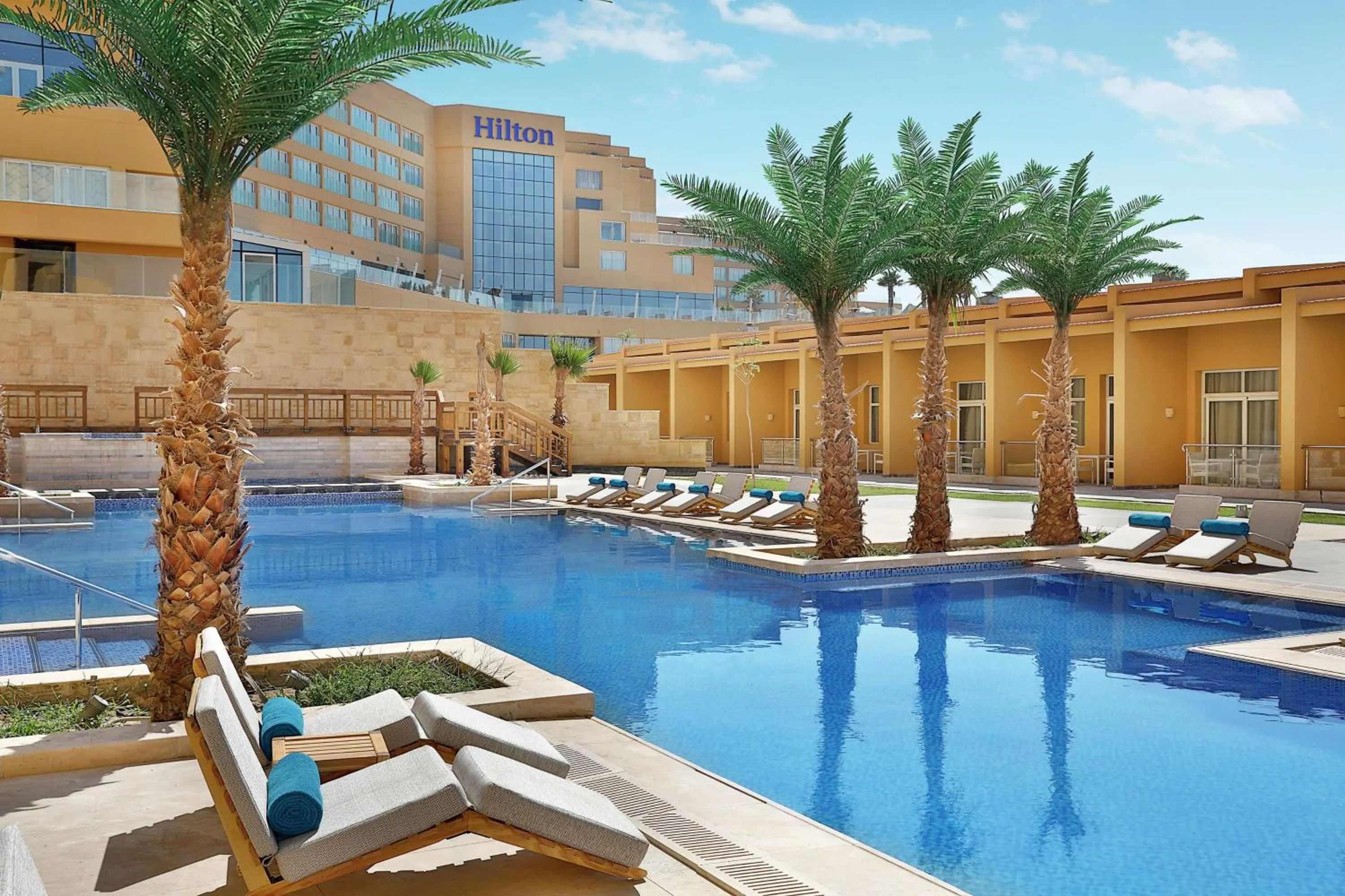 Pool view in Hilton Hurghada Plaza Hotel