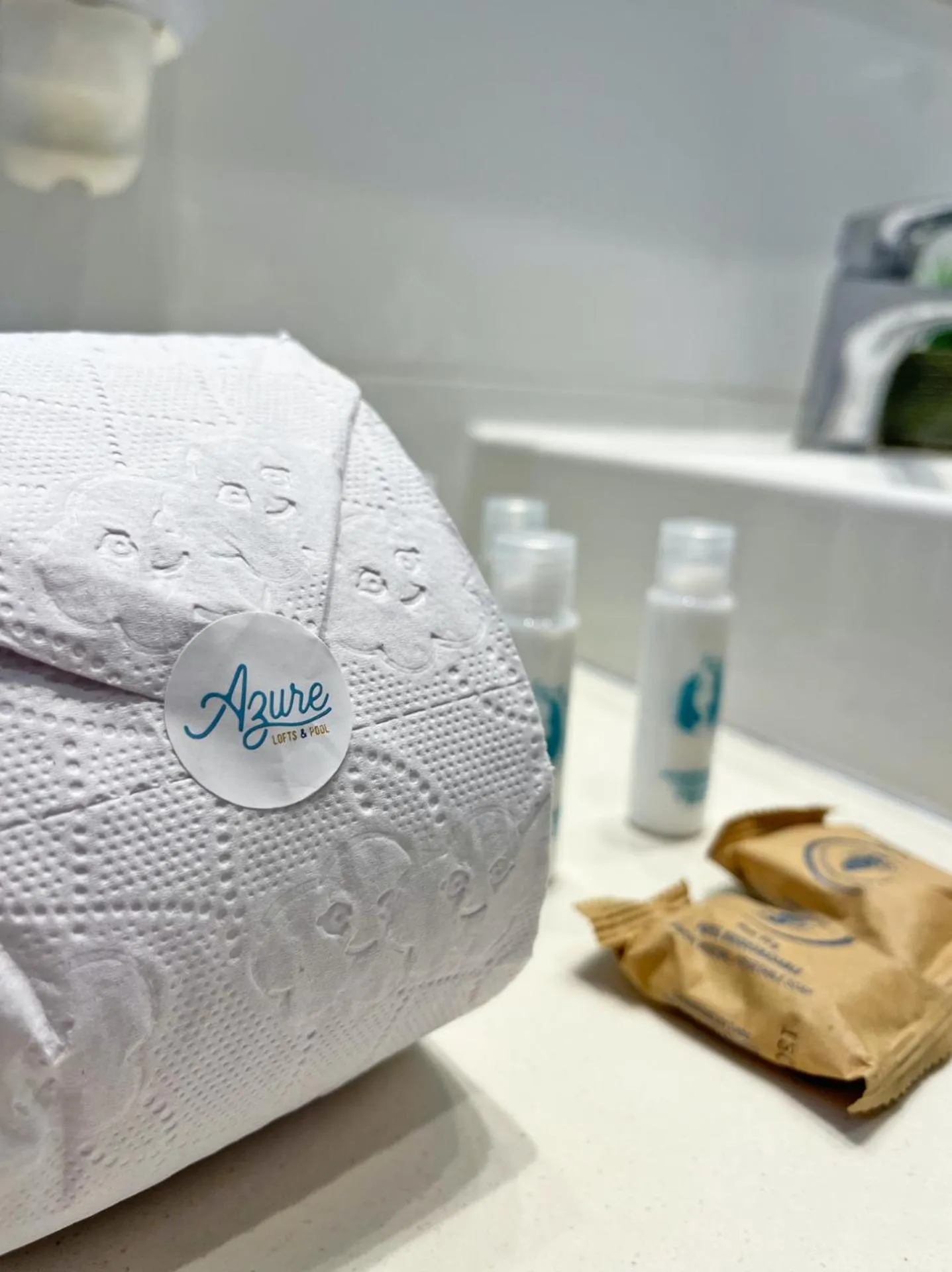 towels, Bed in Azure Lofts & Pool