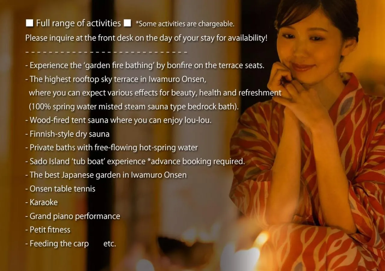 People in Hotel Hoho "A hotel overlooking the Echigo Plain and the Yahiko mountain range" formerly Hotel Oohashi Yakata-no-Yu