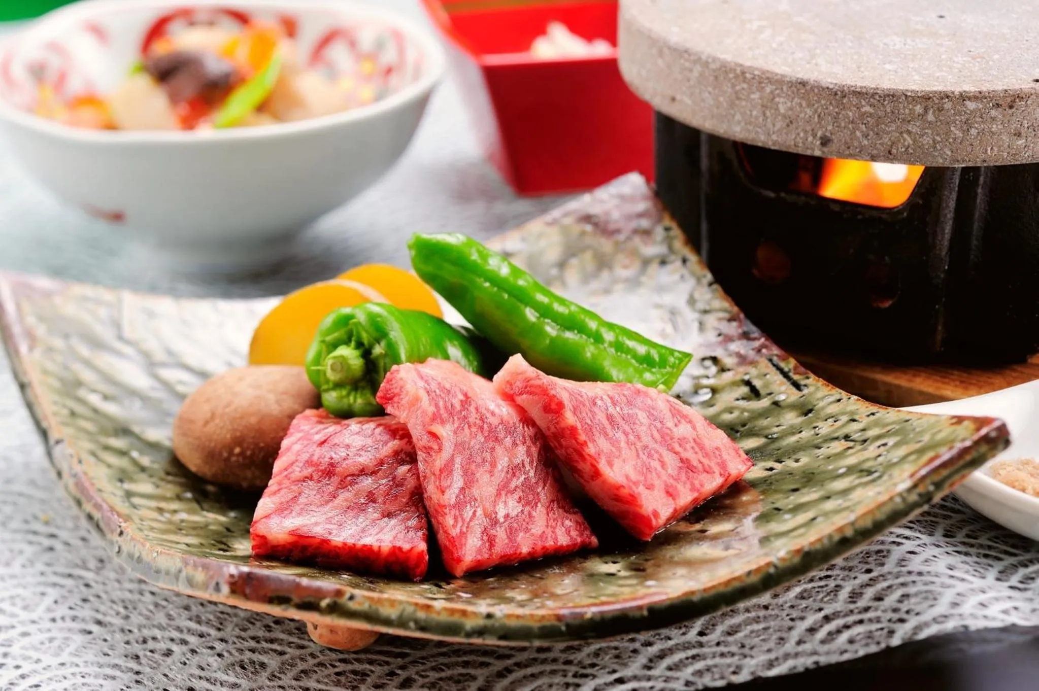 Dinner in Hotel Hoho "A hotel overlooking the Echigo Plain and the Yahiko mountain range" formerly Hotel Oohashi Yakata-no-Yu