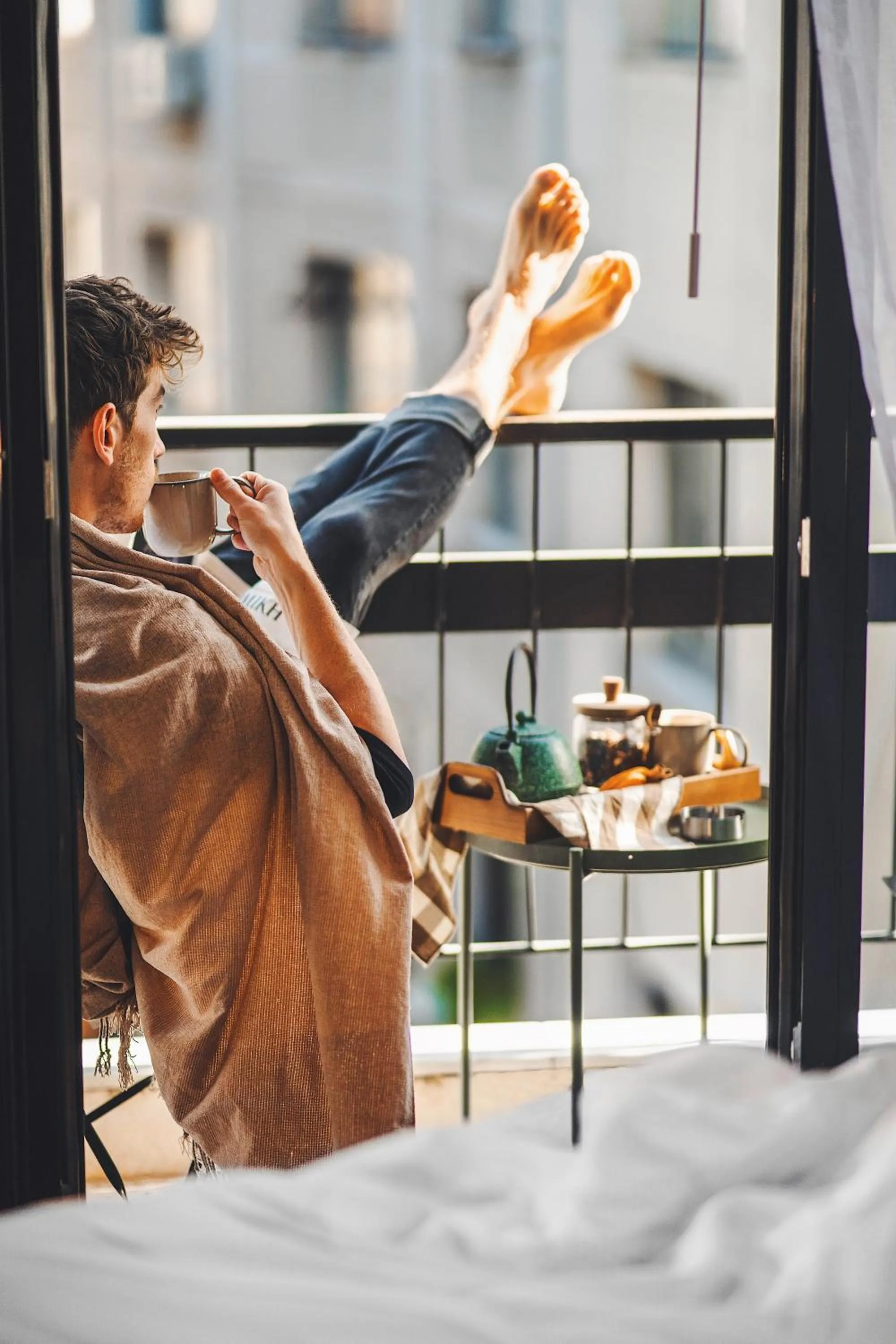 Balcony/Terrace, Bed in PAME House