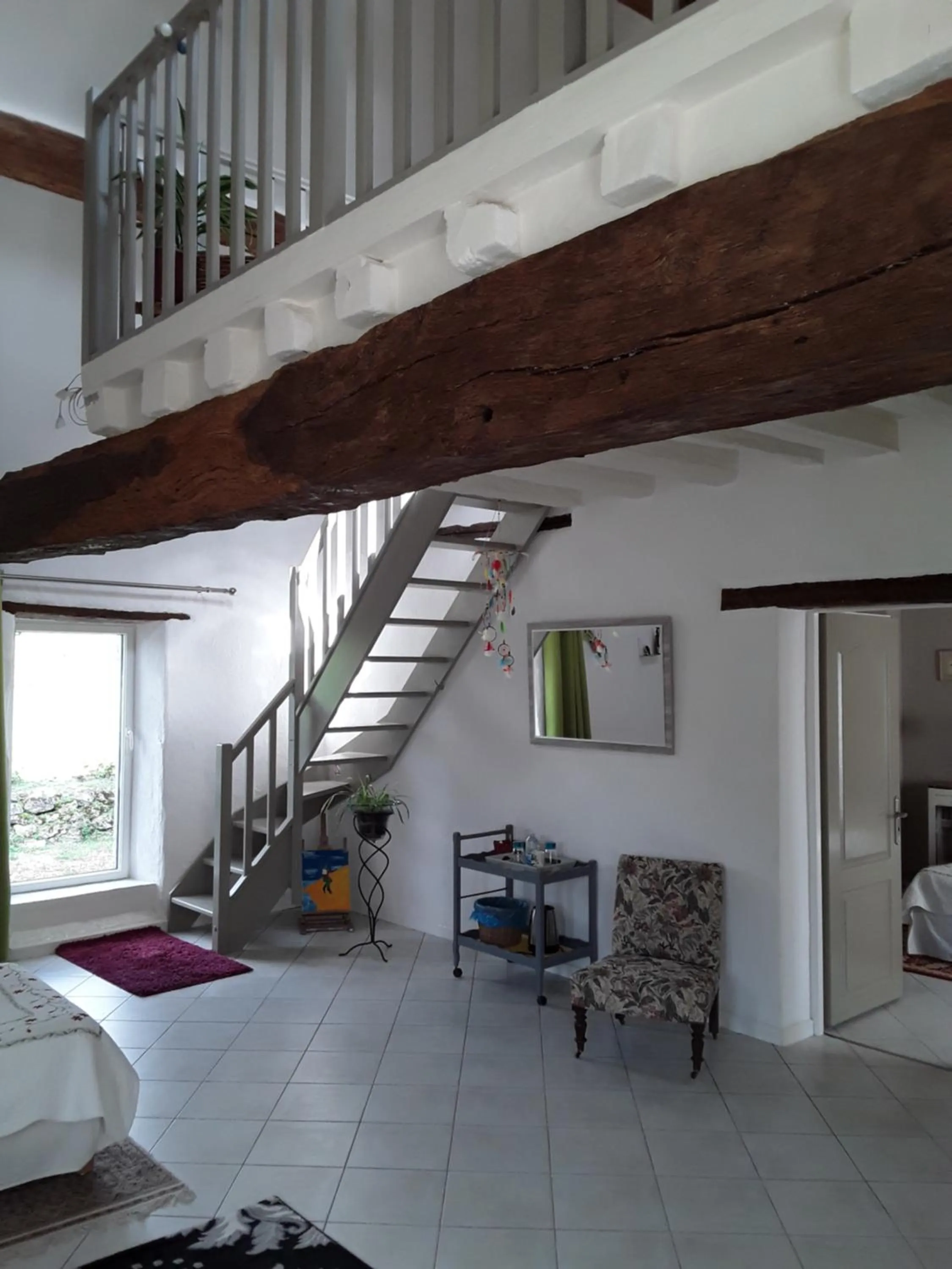 Living room, Bed in La Belvinière Chambres et table d'hôtes