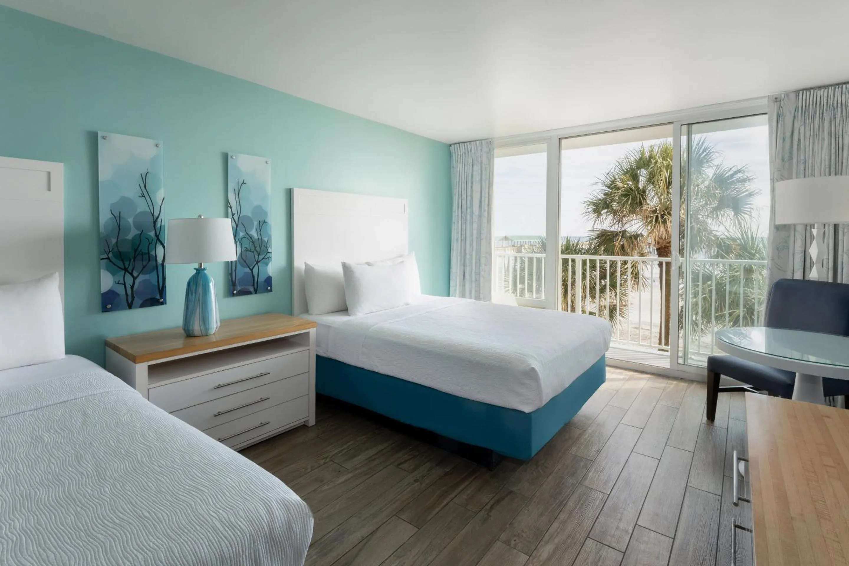 Bed in Tides Folly Beach, Charleston's Oceanfront Hotel