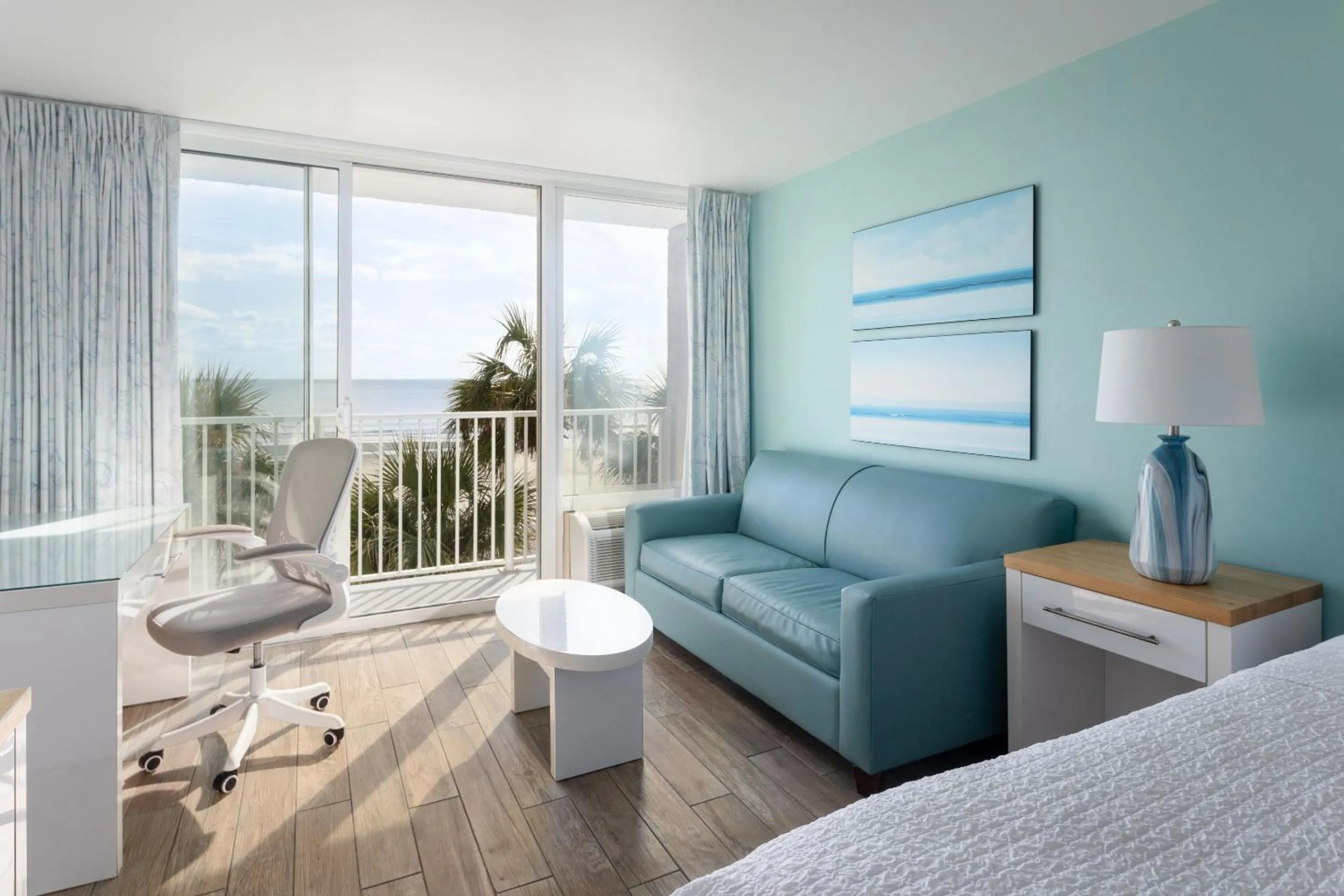 Bed in Tides Folly Beach, Charleston's Oceanfront Hotel