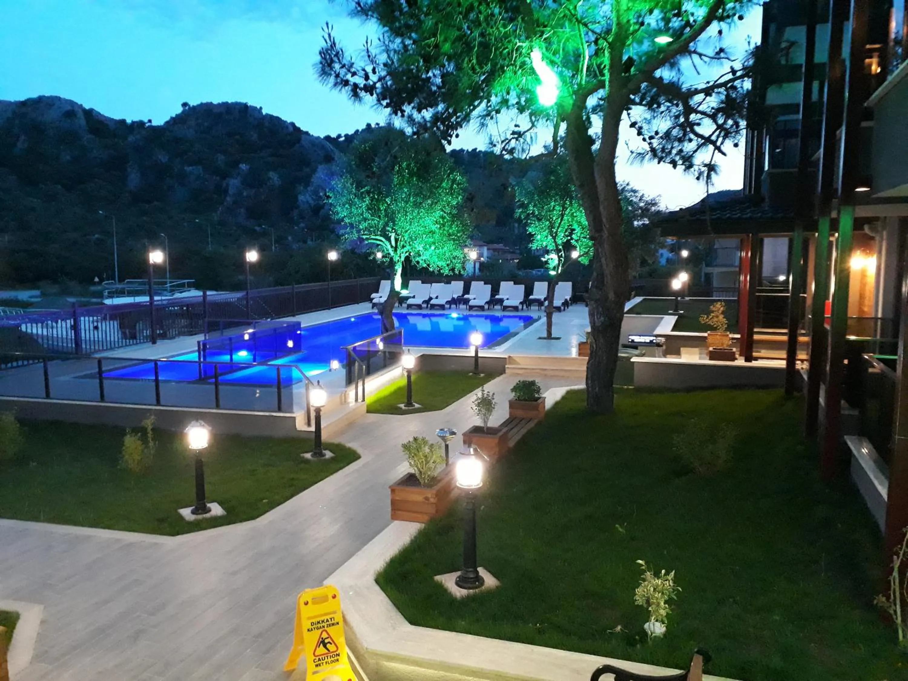 Pool view in THE SARIGERME INN