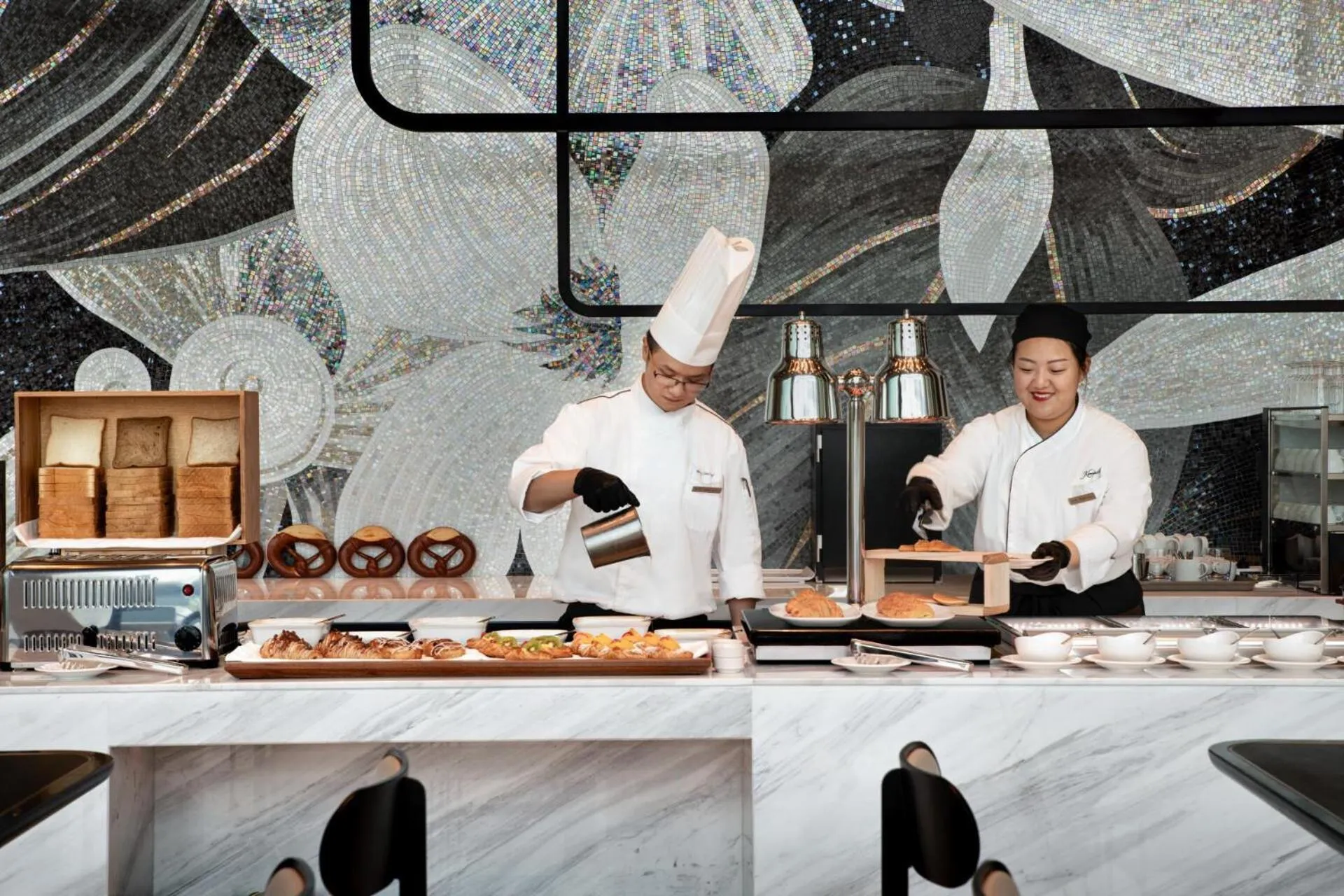 Kitchen or kitchenette in Kempinski Hotel Hangzhou - Beside the Grand Canal, connected to refined lifestyle