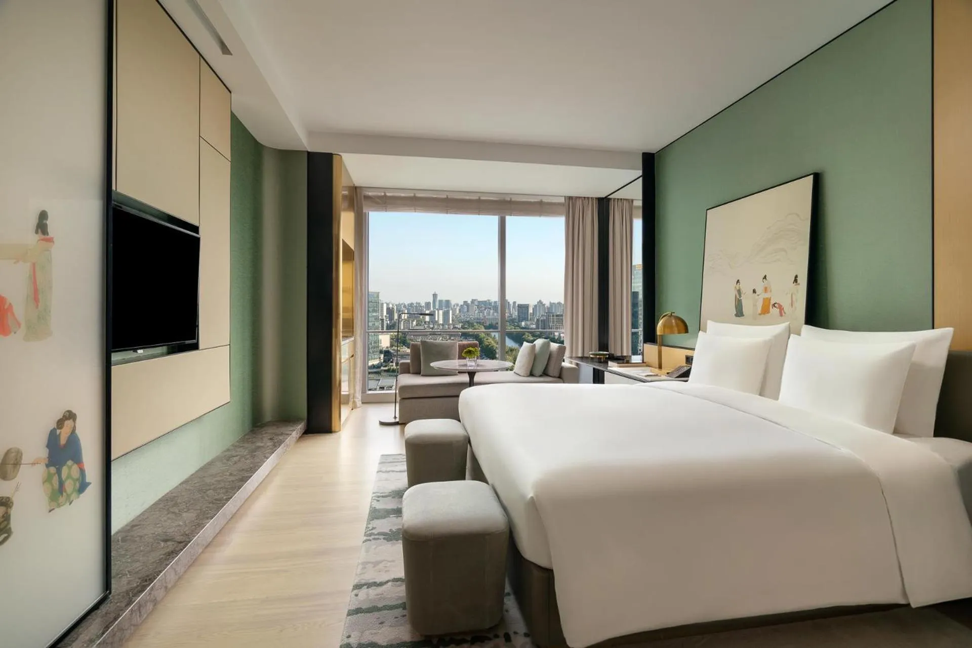 Bedroom, Bed in Kempinski Hotel Hangzhou - Beside the Grand Canal, connected to refined lifestyle