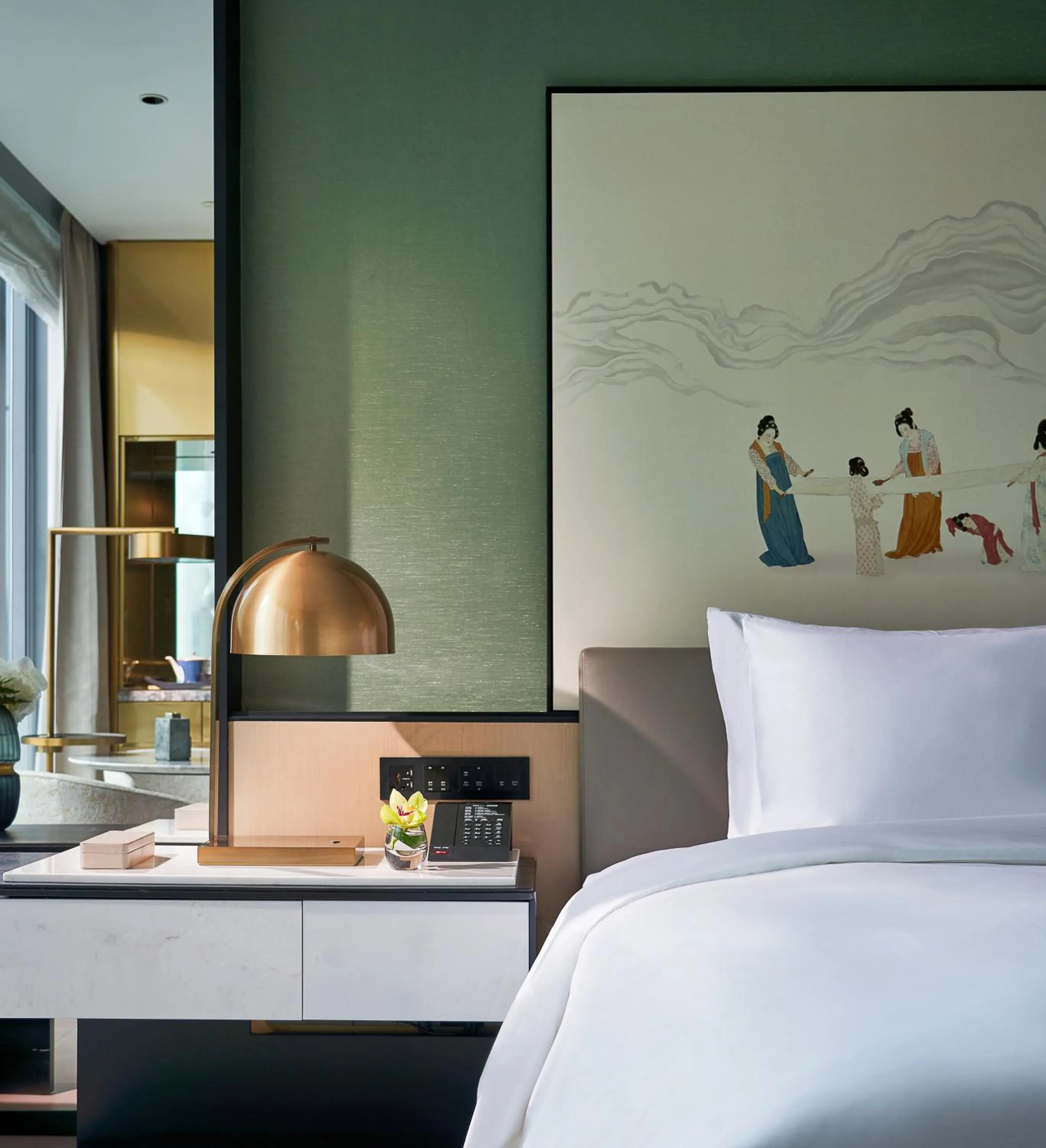 Bed in Kempinski Hotel Hangzhou - Beside the Grand Canal, connected to refined lifestyle