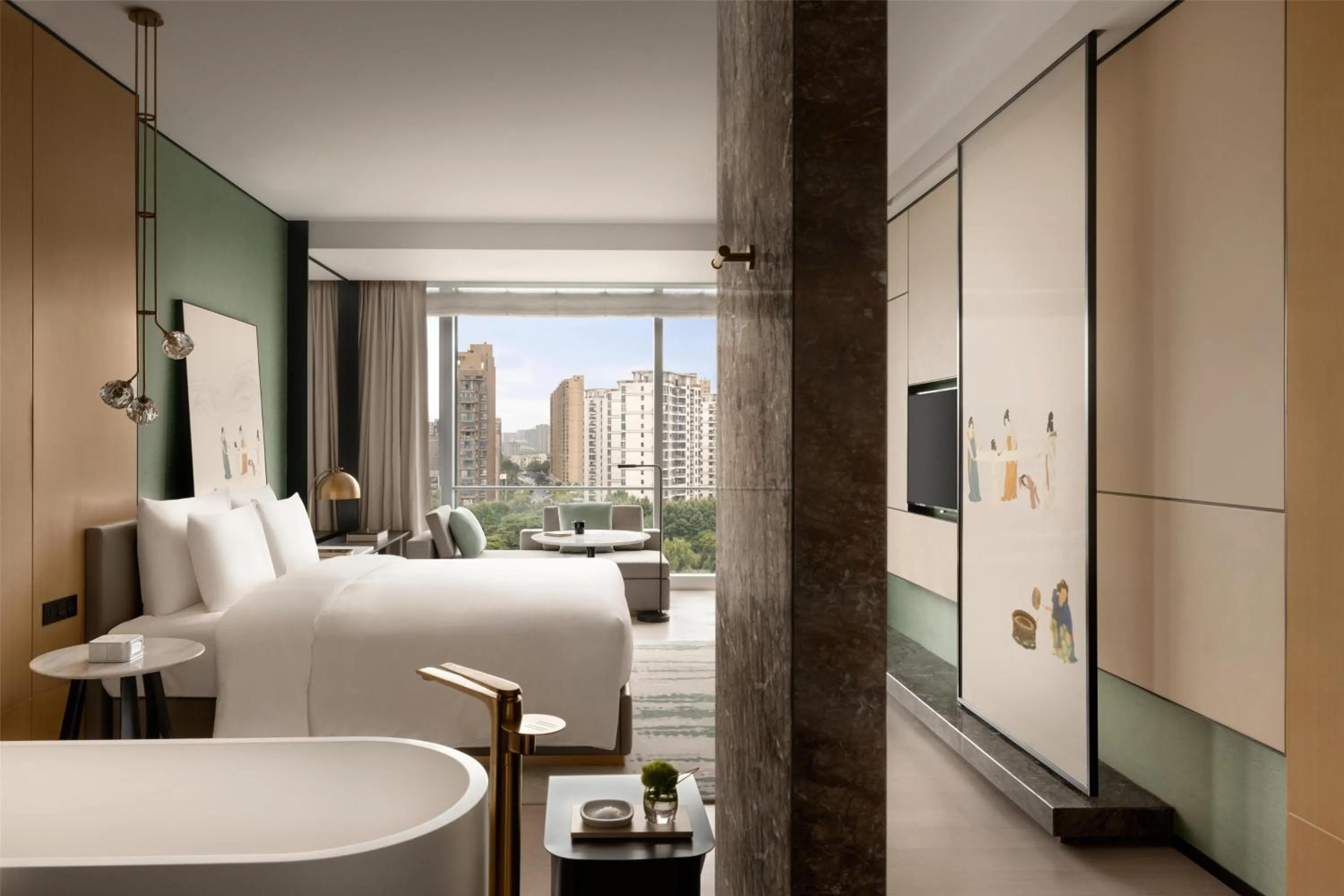 Bedroom, Bed in Kempinski Hotel Hangzhou - Beside the Grand Canal, connected to refined lifestyle