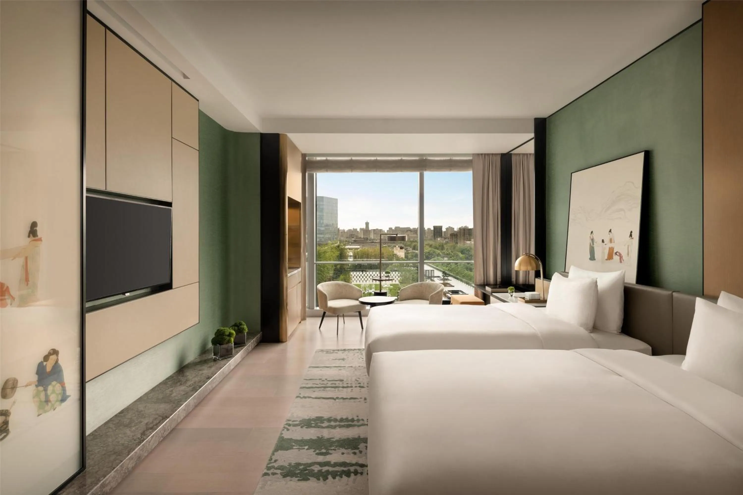 Bedroom, Bed in Kempinski Hotel Hangzhou - Beside the Grand Canal, connected to refined lifestyle