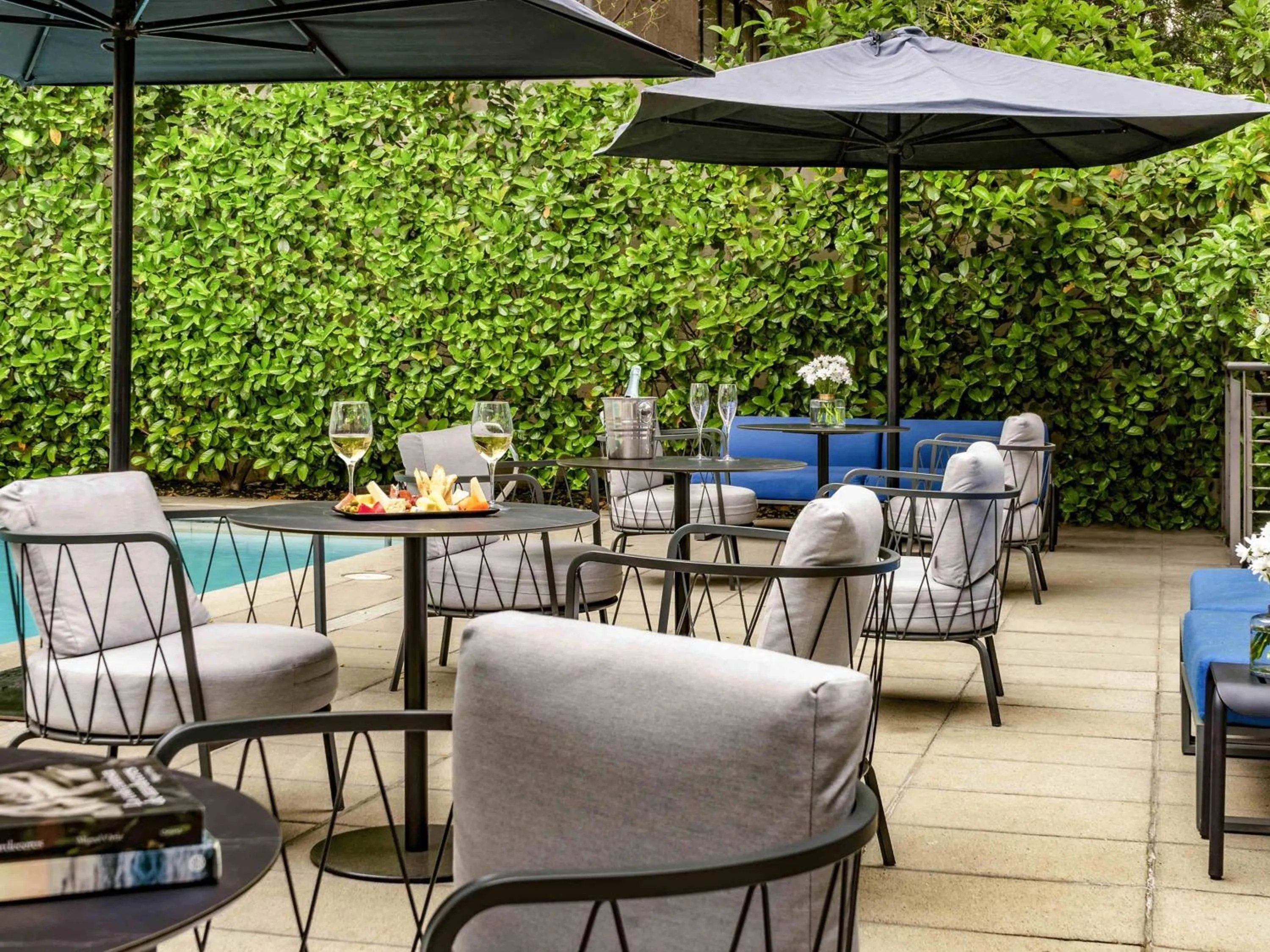 Pool view in Pullman Santiago Vitacura