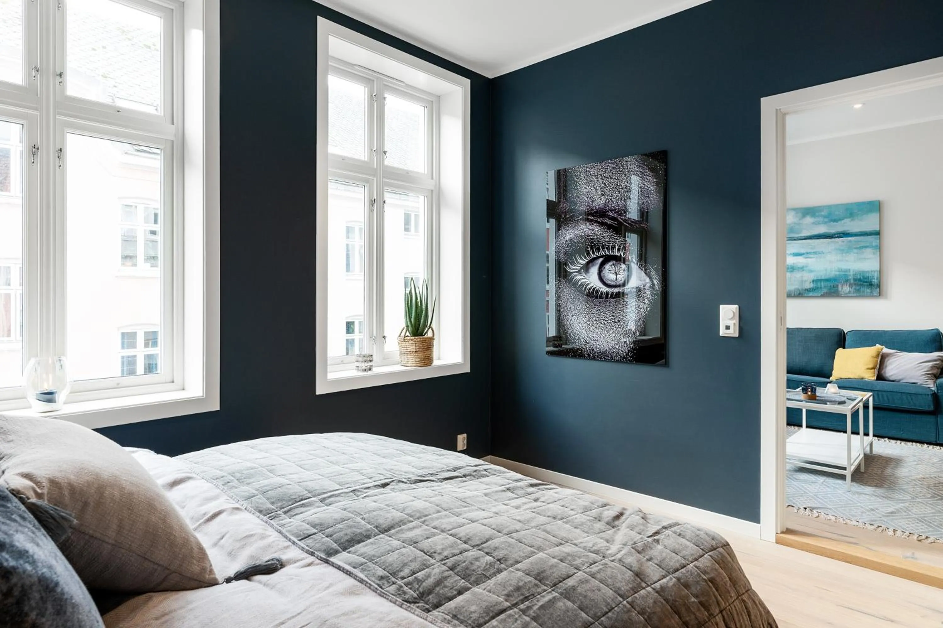 Bed in Høyden Apartments