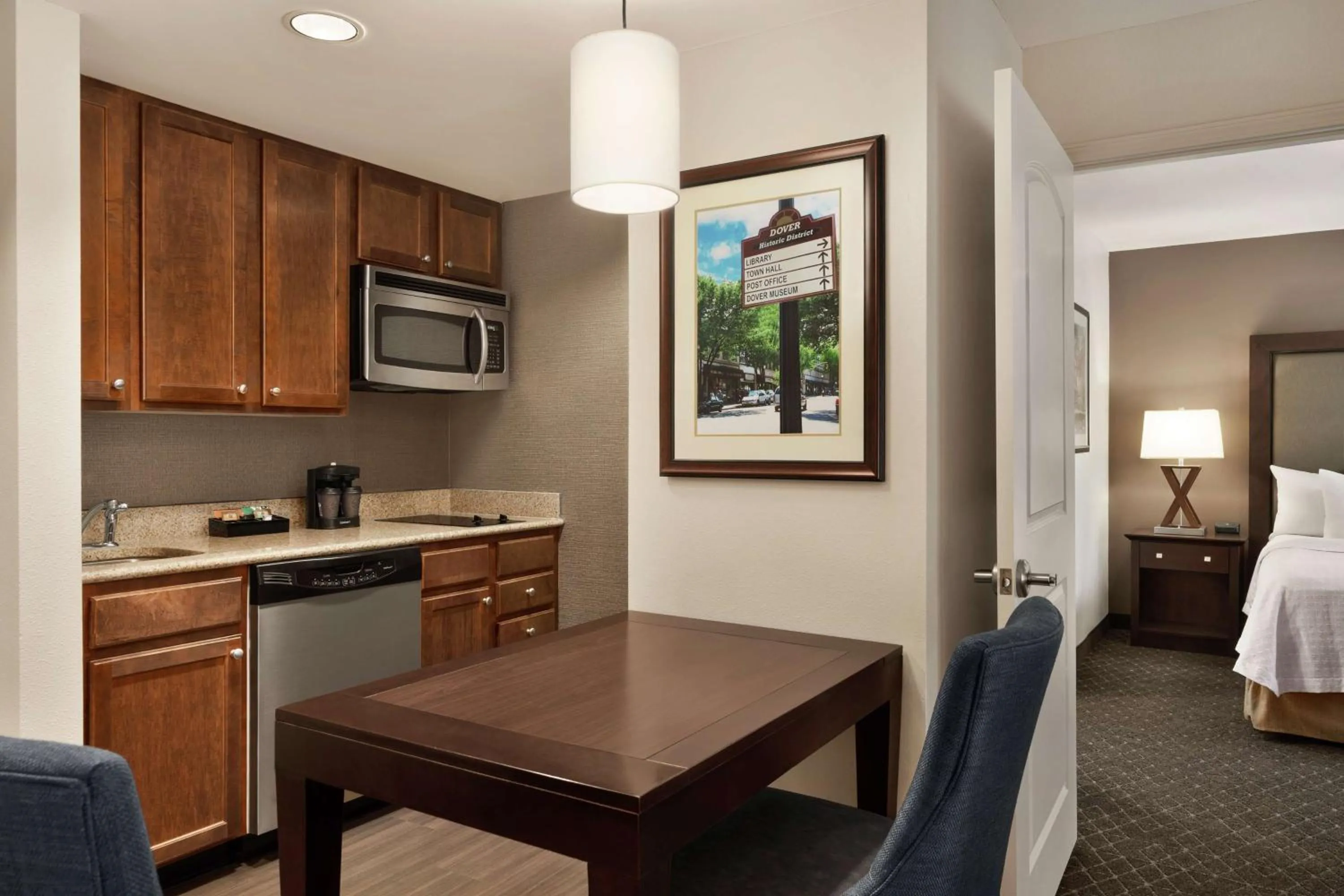 Kitchen or kitchenette, Bed in Homewood Suites by Hilton Dover - Rockaway